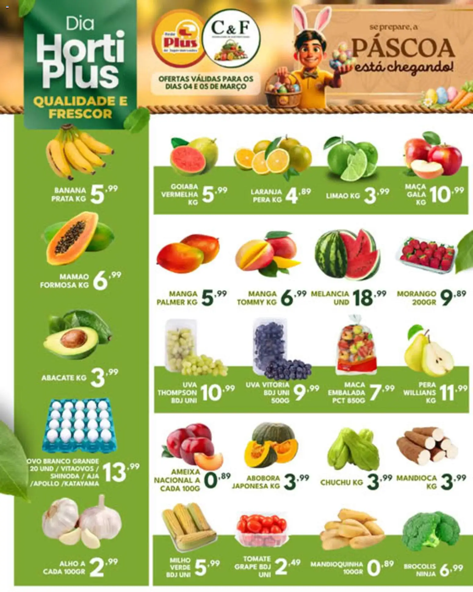 Rede Plus Supermercados Folheto - válido de 04.03.2026 | Página: 1 | Produtos: Goiaba, Pera, Mamão, Ameixa