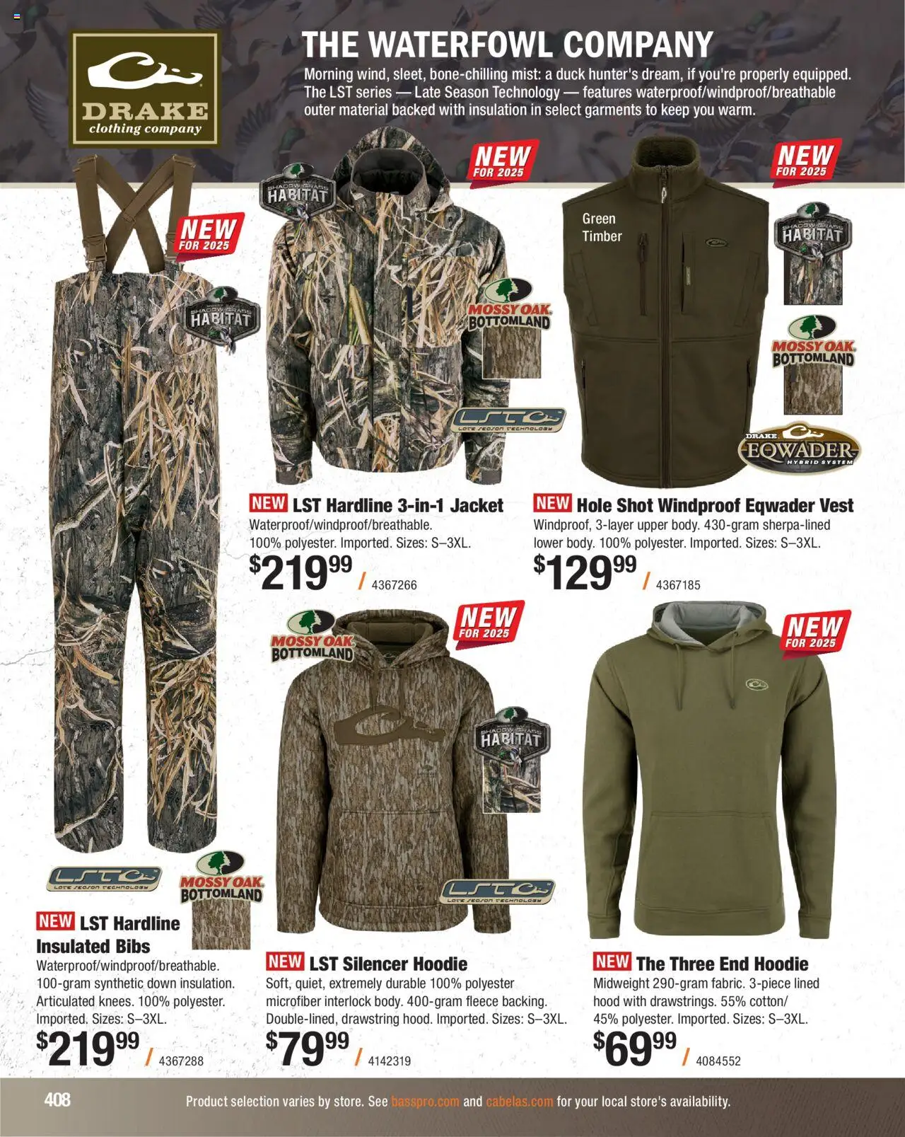 Cabela's Hunting Master 25 - valid from 11.08.2025 | Page: 408 | Products: Hoodie, Vest, Jacket, Waterfowl