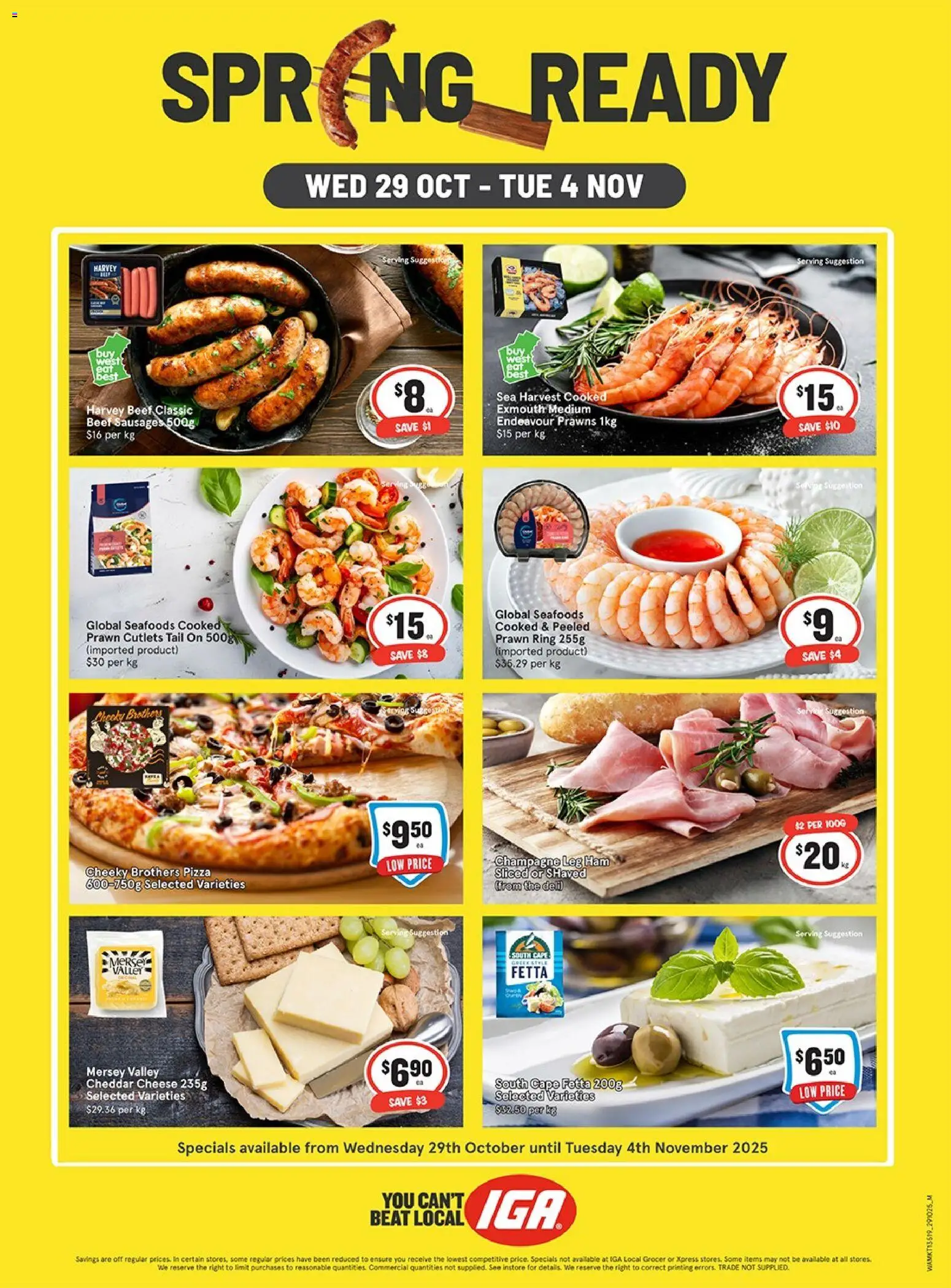 IGA catalogue - valid from 29.10.2025 | Page: 2 | Products: Ham, Pizza, Beef, Prawns