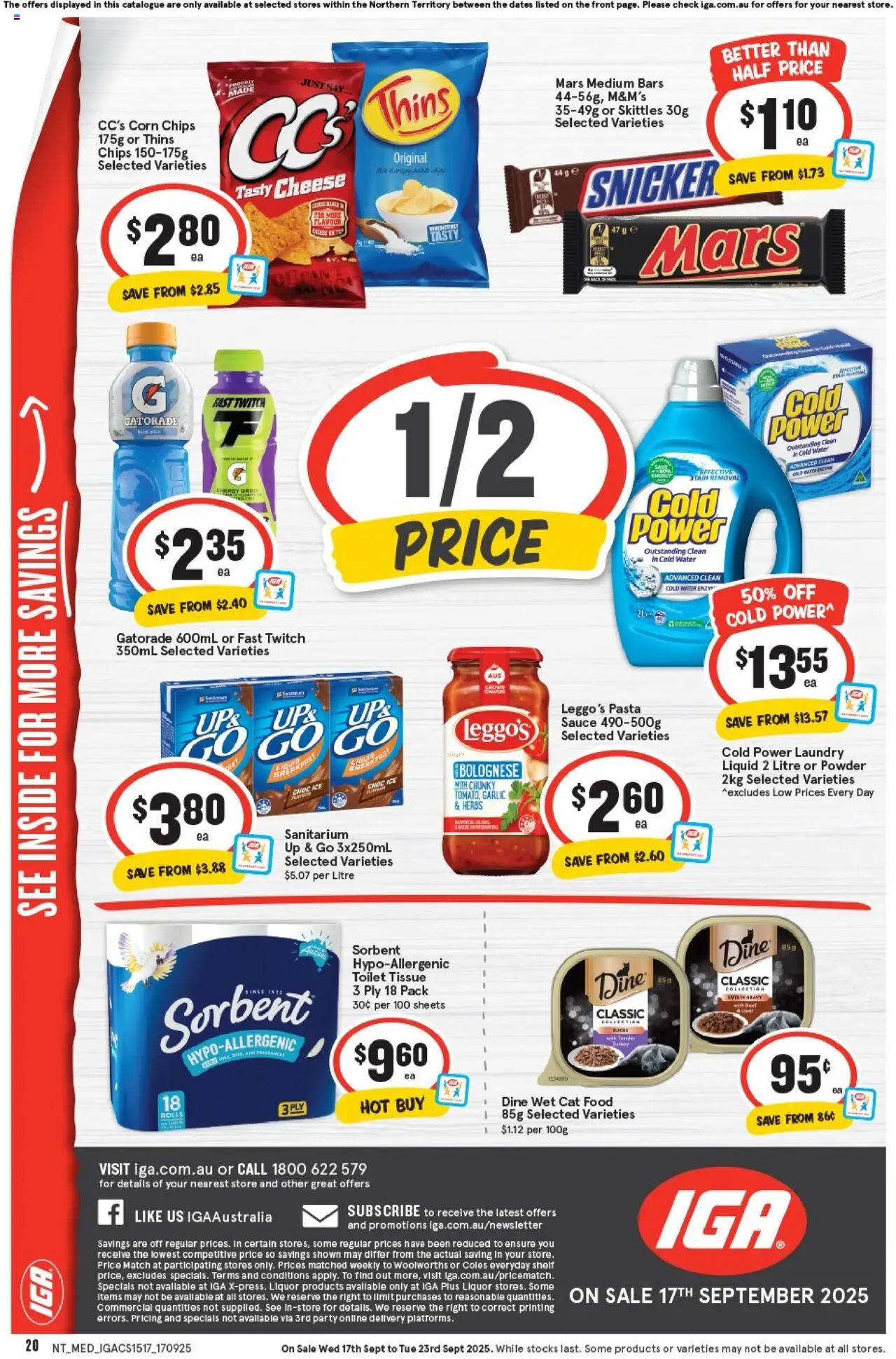 IGA catalogue - valid from 17.09.2025 | Page: 16 | Products: Cheese, Energy drink, Beef, Water