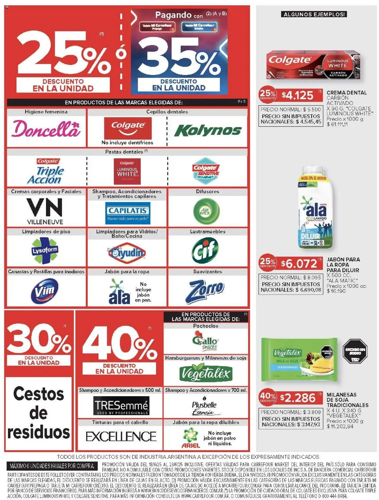 Carrefour ofertas │ válido desde el 18.06.2025 | Página: 34 | Productos: Shampoo, Jabón en polvo, Ropa, Crema