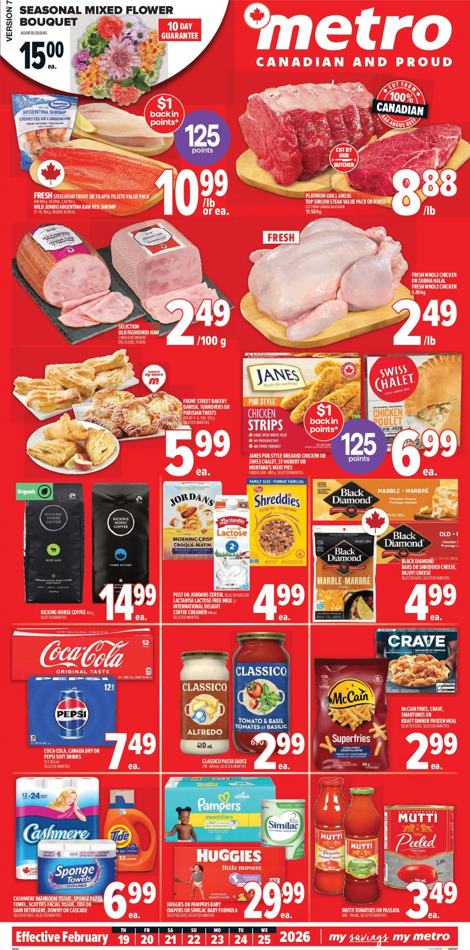 Metro flyer valid from 19.02.2026 | Page: 2 | Products: Beef, Sponge, Ham, Chicken