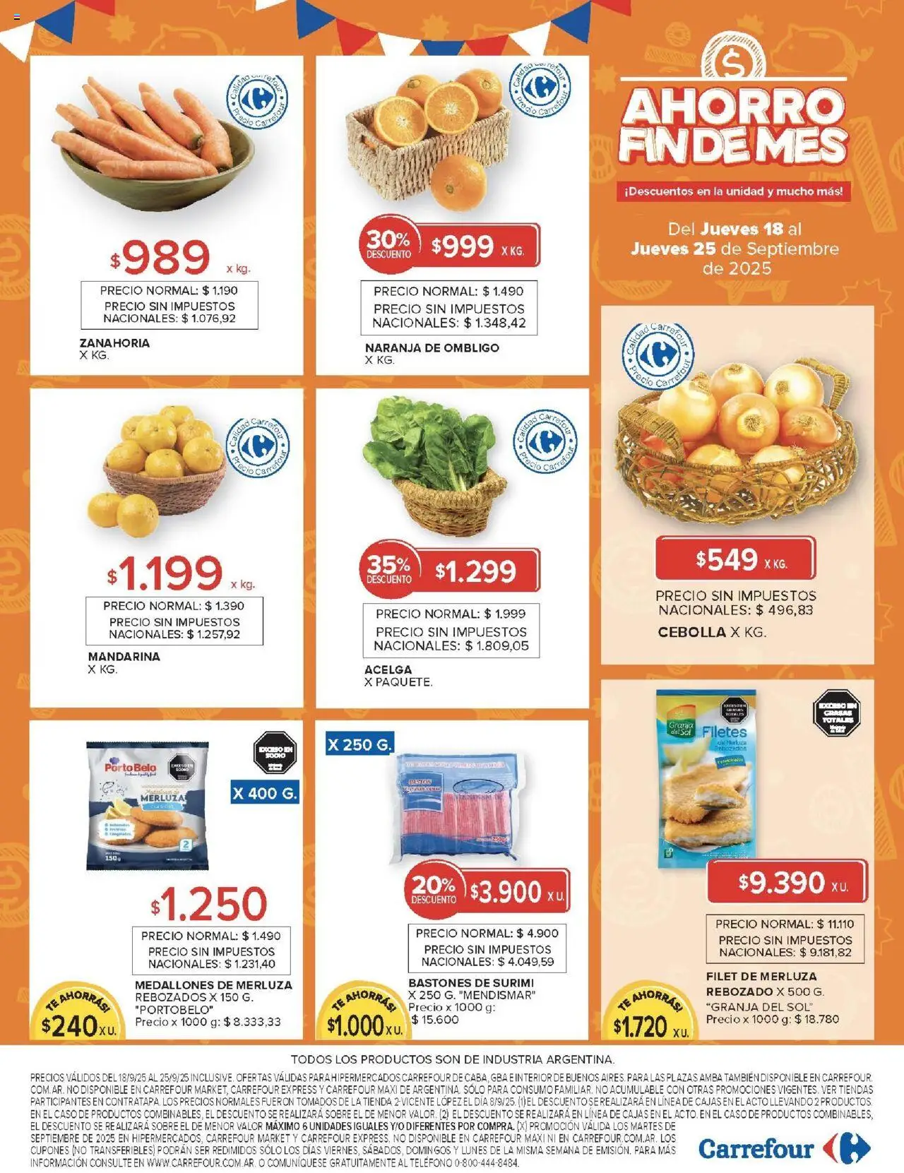Carrefour ofertas - CABA │ válido desde el 18.09.2025 | Página: 3 | Productos: Caso, Sobre, Té, Zanahoria