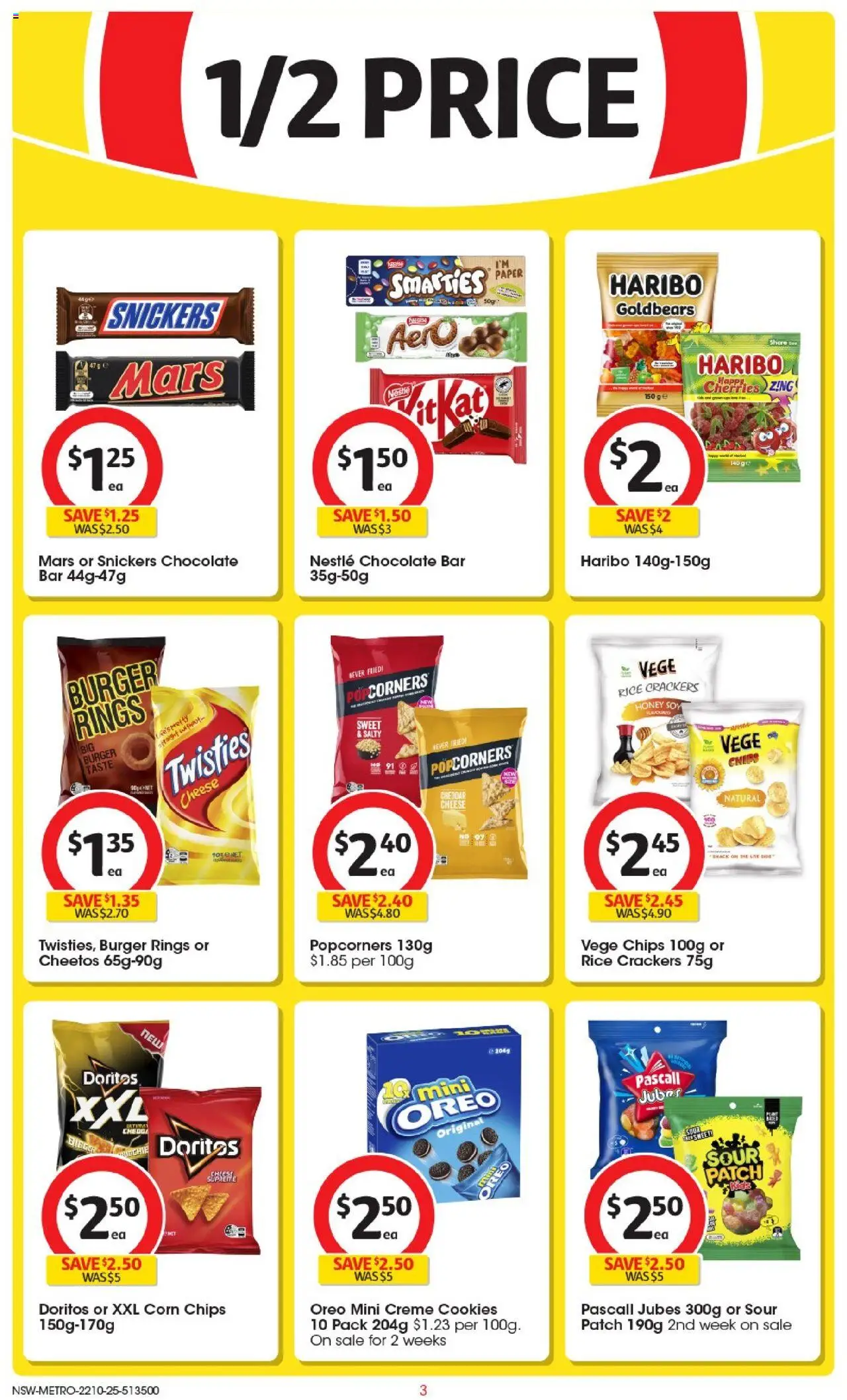 Coles catalogue - valid from 22.10.2025 | Page: 3 | Products: Cherries, Crackers, Chocolate, Honey