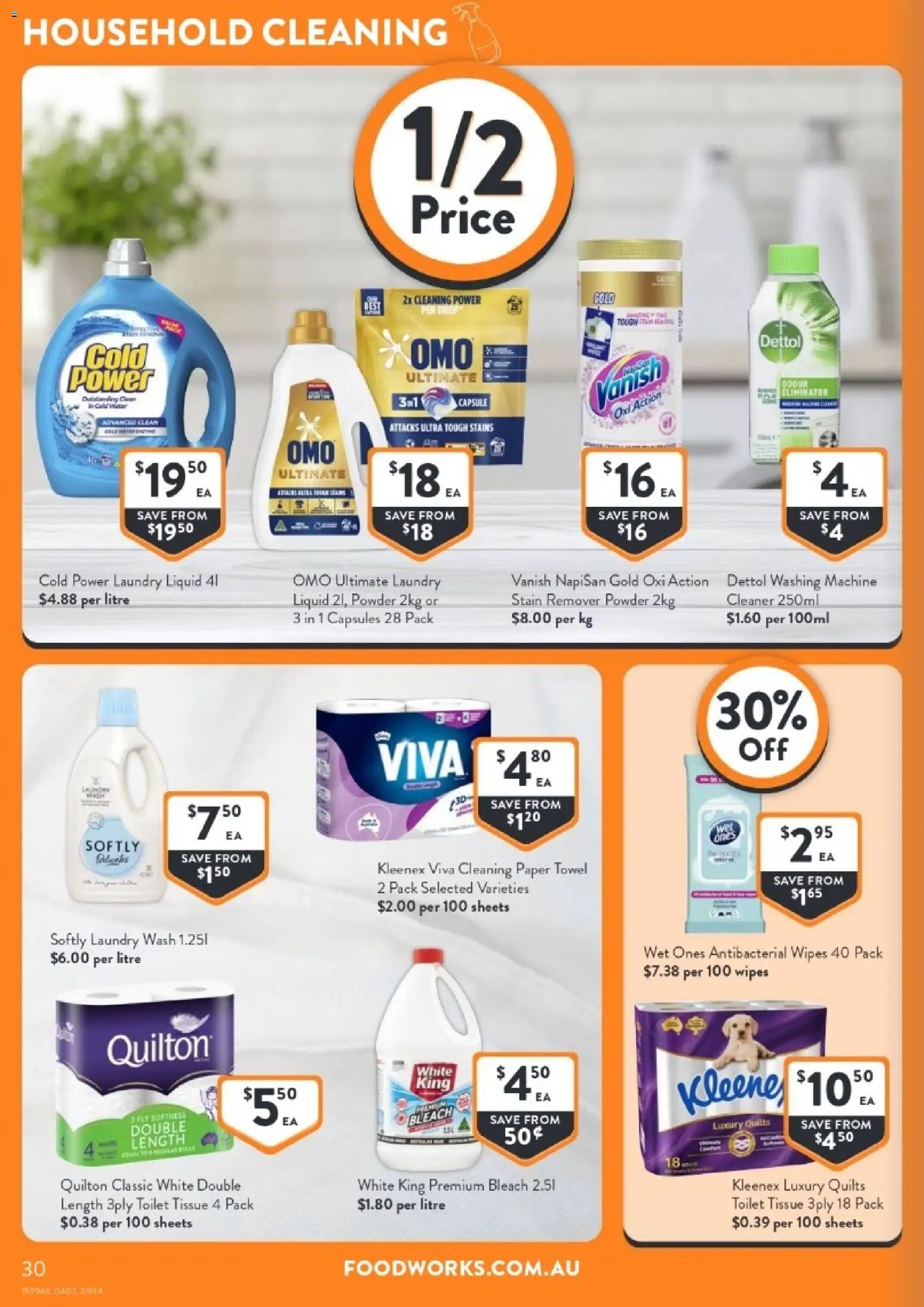 Foodworks catalogue - valid from 04.02.2026 | Page: 30 | Products: Household, Powder, Cleaner, Washing machine