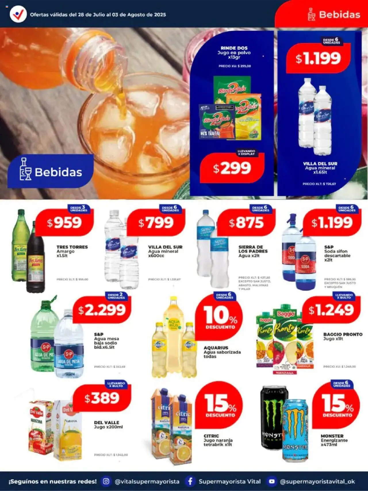 Vital - Ofertas │ válido desde el 28.07.2025 | Página: 13 | Productos: Mesa, Soda, Agua saborizada, Sierra