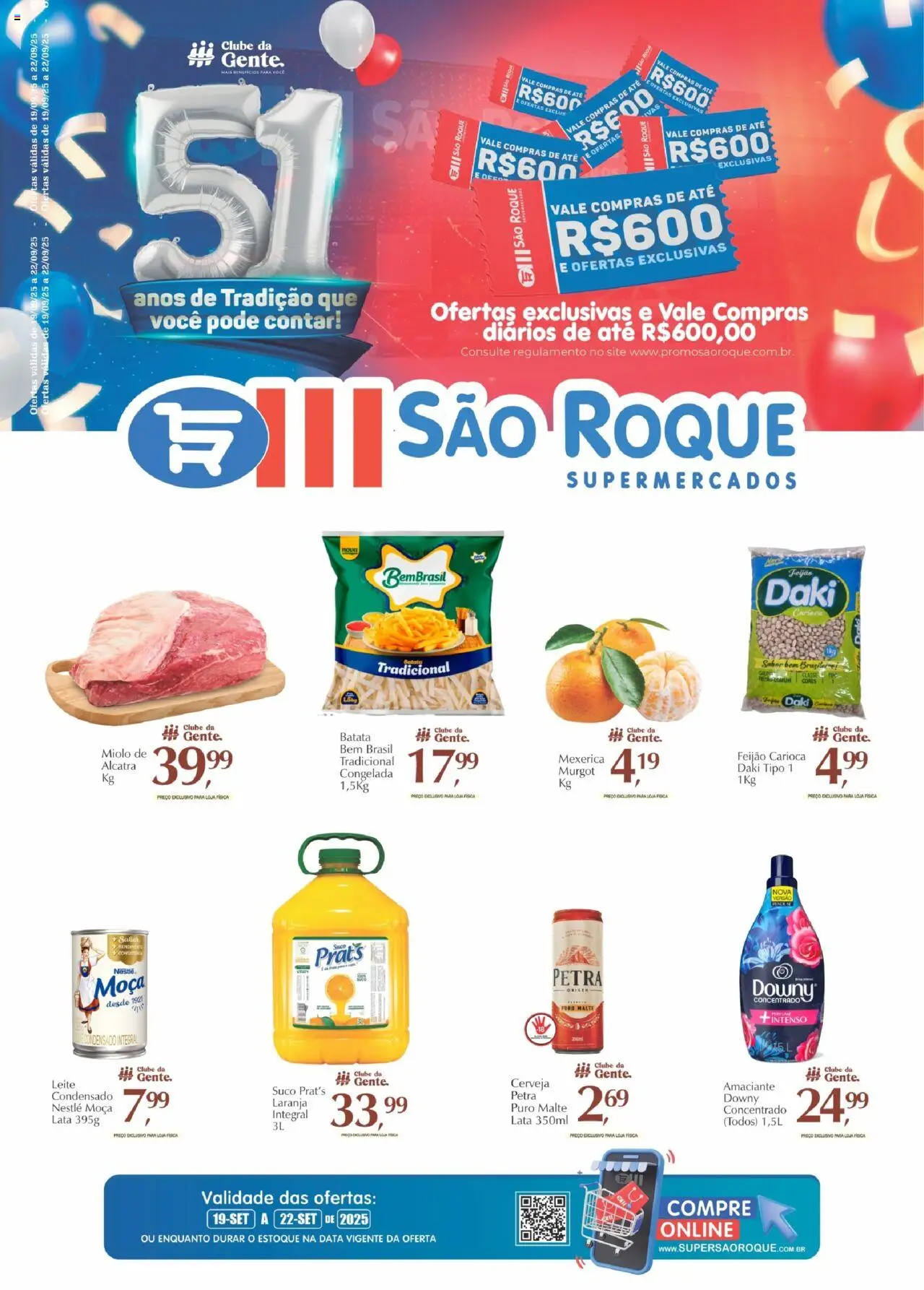 São Roque Supermercados Folheto - válido de 19.09.2025 | Página: 1 | Produtos: Mexerica, Perfume, Suco, Leite condensado