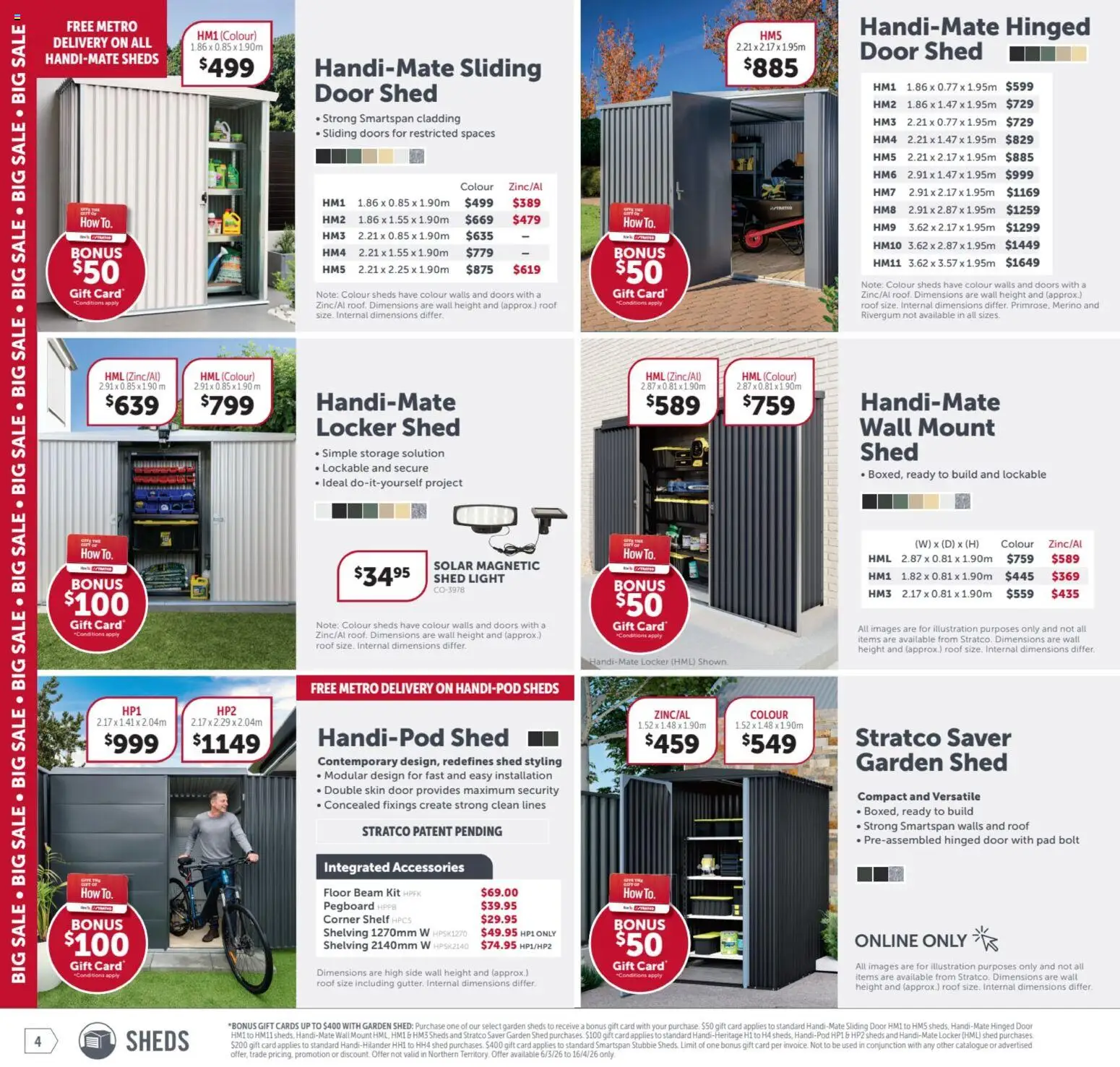 Stratco catalogue - valid from 06.03.2026 | Page: 4 | Products: Shelf, Door, Light, Accessories