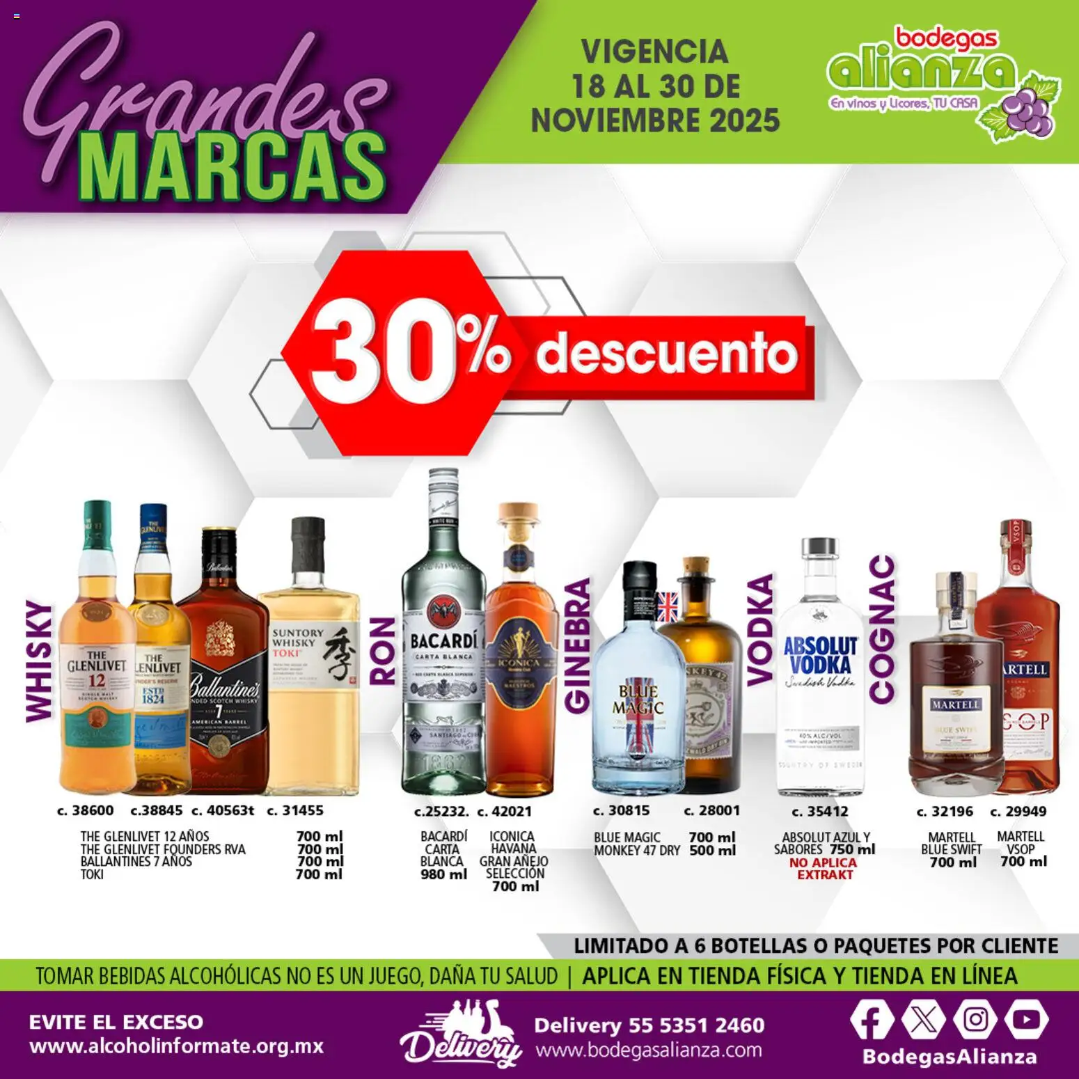 Nuevas ofertas de Bodegas Alianza válidas en toda la República Mexicana desde el 18.11.2025. ¡Encuentra las mejores ofertas en Bodegas Alianza catálogo Ofertas ! | Página: 4 | Productos: Ginebra, Vodka, Whisky