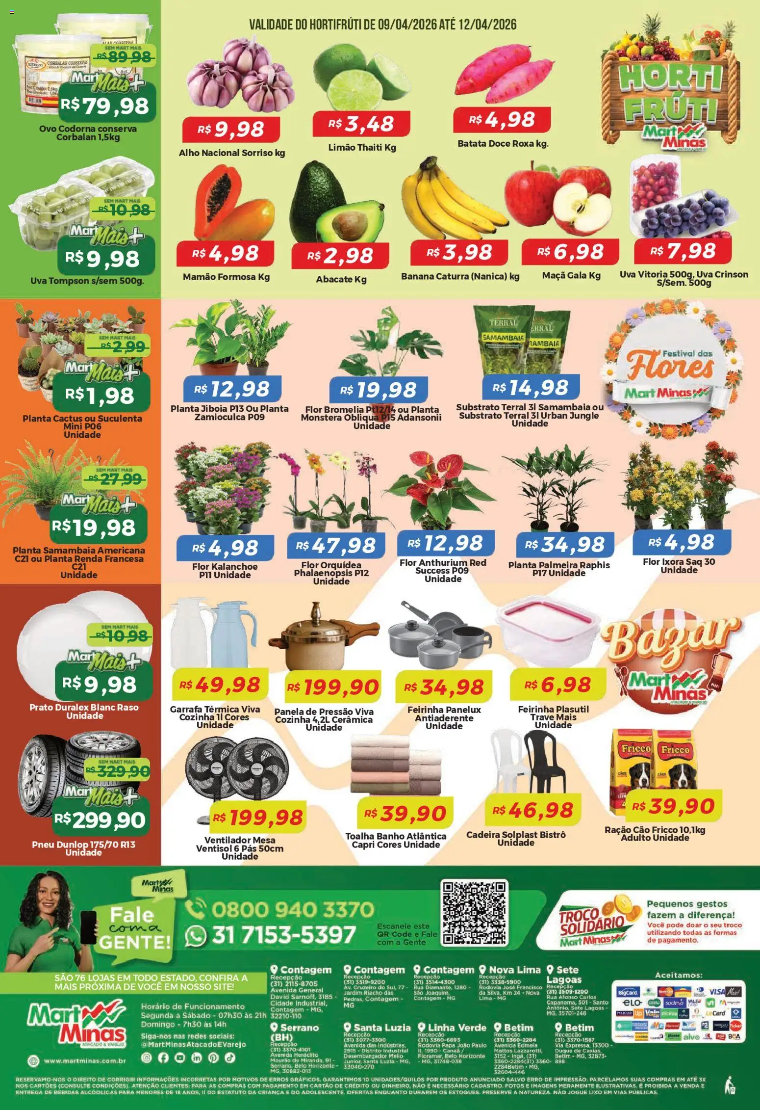 Mart Minas Folheto - válido de 09.04.2026 | Página: 8 | Produtos: Ventilador, Alho, Cadeira, Batata