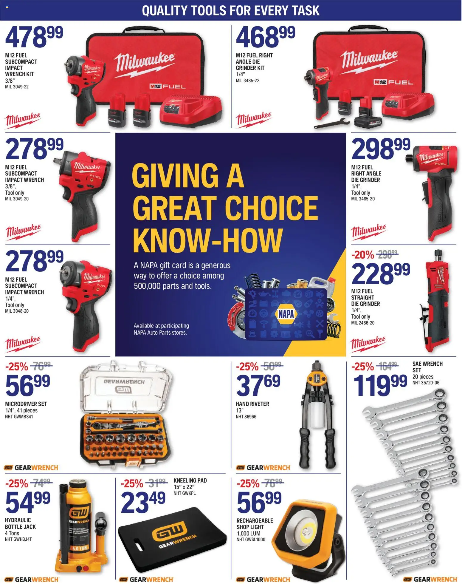 NAPA Auto Parts flyer valid from 01.01.2026 | Page: 4 | Products: Grinder