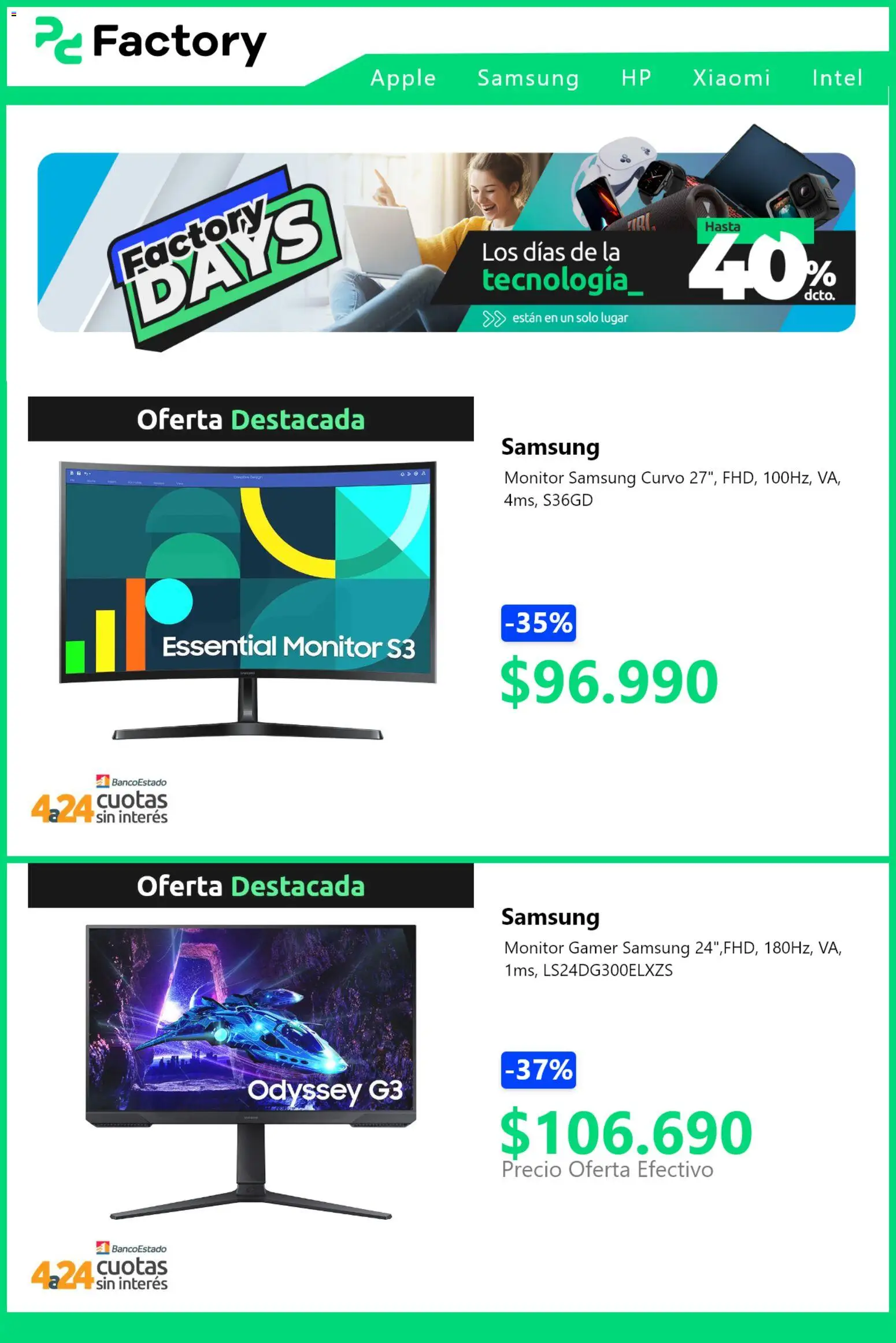 PC Factory ofertas  │ válido desde el 03.11.2025 | Página: 4 | Productos: Monitor