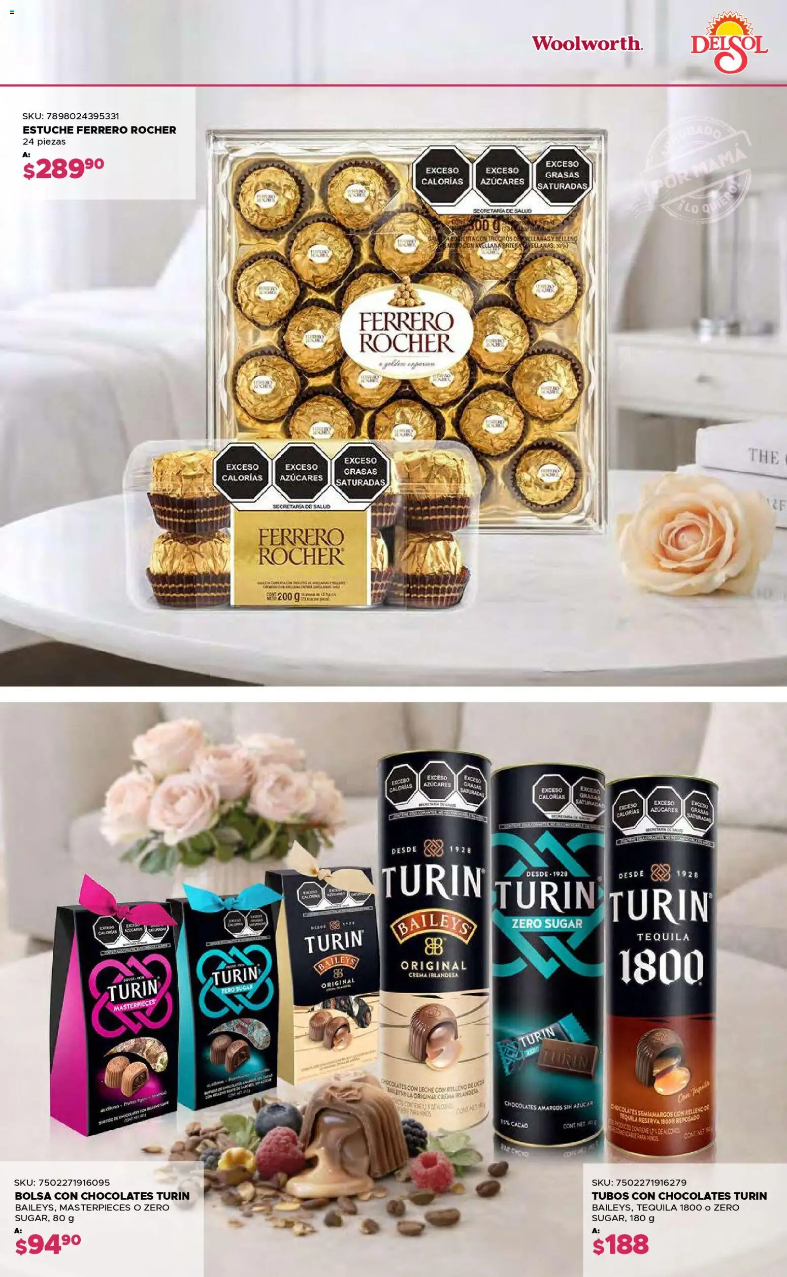 Nuevas ofertas de Del Sol y Woolworth válidas en toda la República Mexicana desde el 16.04.2026. ¡Encuentra las mejores ofertas en Del Sol y Woolworth catálogo Si Mamá Lo Quiere, ¡Lo Tenemos! | Página: 8 | Productos: Azúcar, Crema, Tequila, Cacao