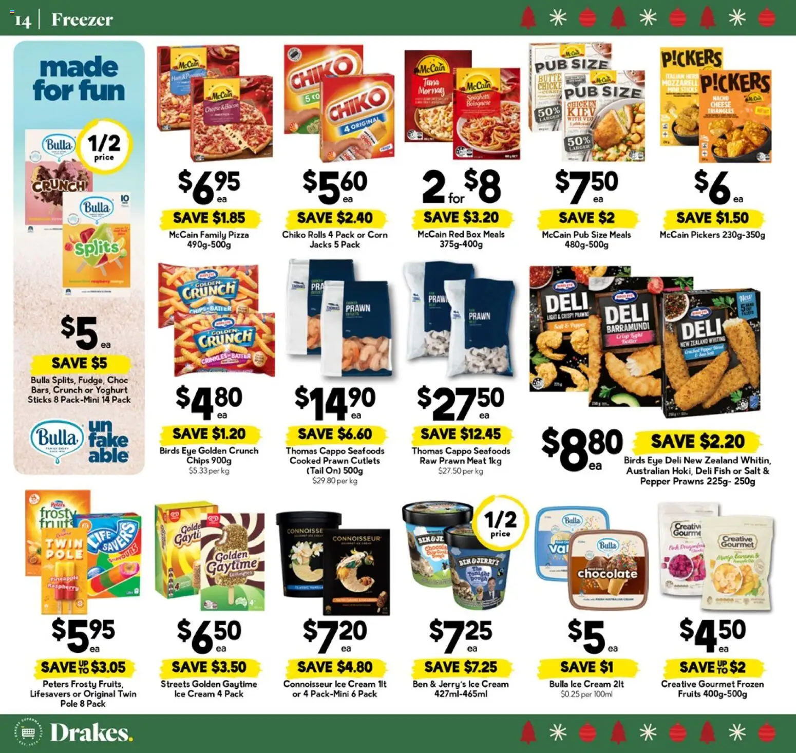 Drakes catalogue - valid from 10.12.2025 | Page: 14 | Products: Chocolate, Pizza, Meat, Raspberry