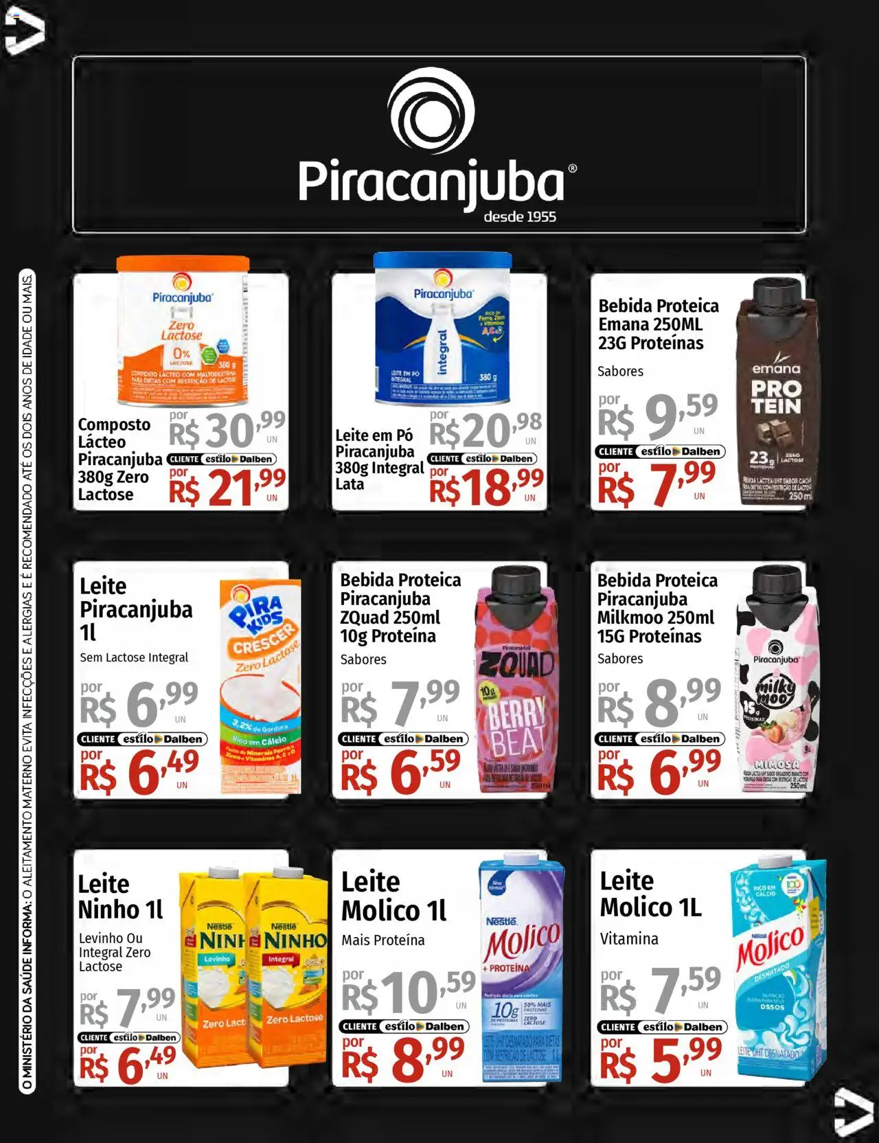Supermercado Dalben Folheto - válido de 15.08.2025 | Página: 8 | Produtos: Pó, Cálcio, Bebida, Leite em pó