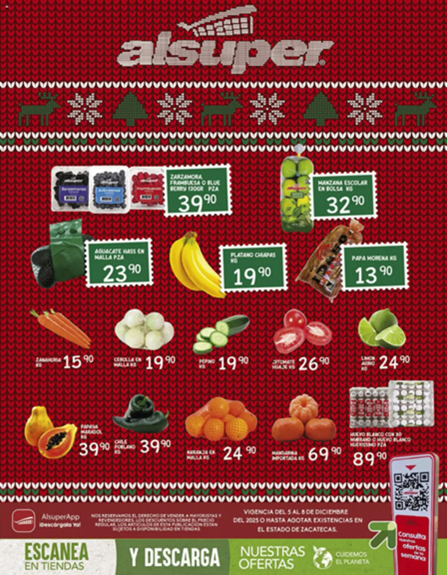 Nuevas ofertas de Alsuper válidas en toda la República Mexicana desde el 05.12.2025. ¡Encuentra las mejores ofertas en Alsuper folleto Zacatecas! | Página: 1 | Productos: Papa, Manzana, Huevo, Zanahoria