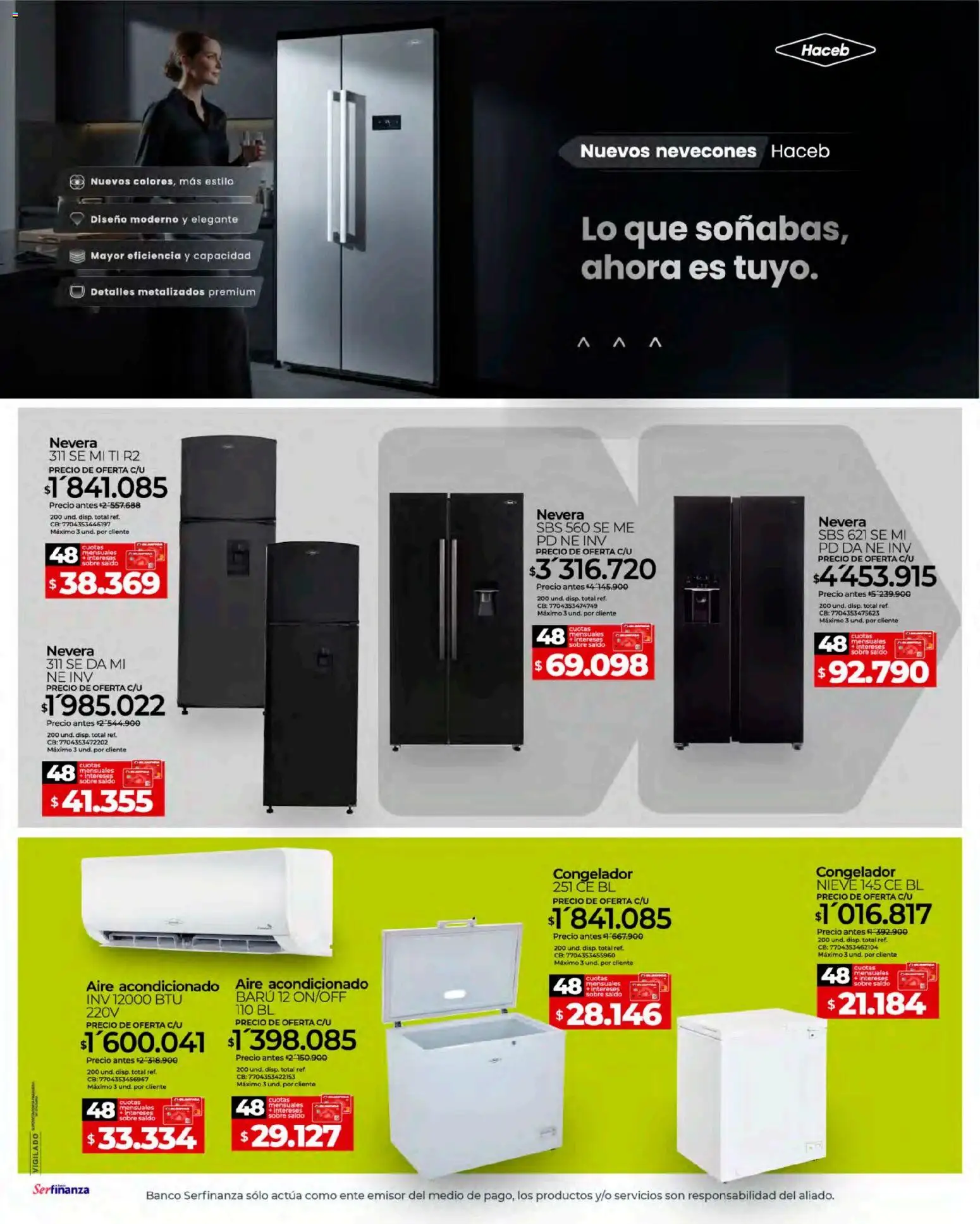 Olímpica revista - valida desde el 20.02.2026 | Página: 6 | Productos: Congelador, Aire acondicionado, Sobre, Nevera