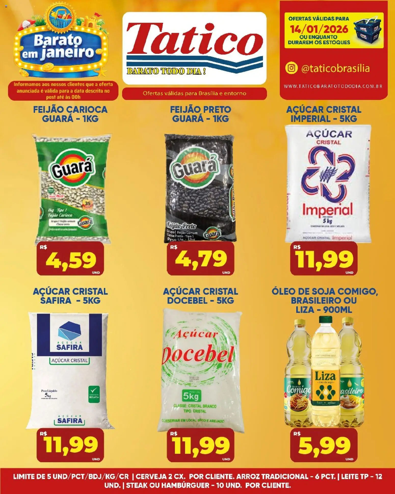 Tatico Folheto - válido de 14.01.2026 | Página: 2 | Produtos: Feijão, Leite, Óleo, Soja
