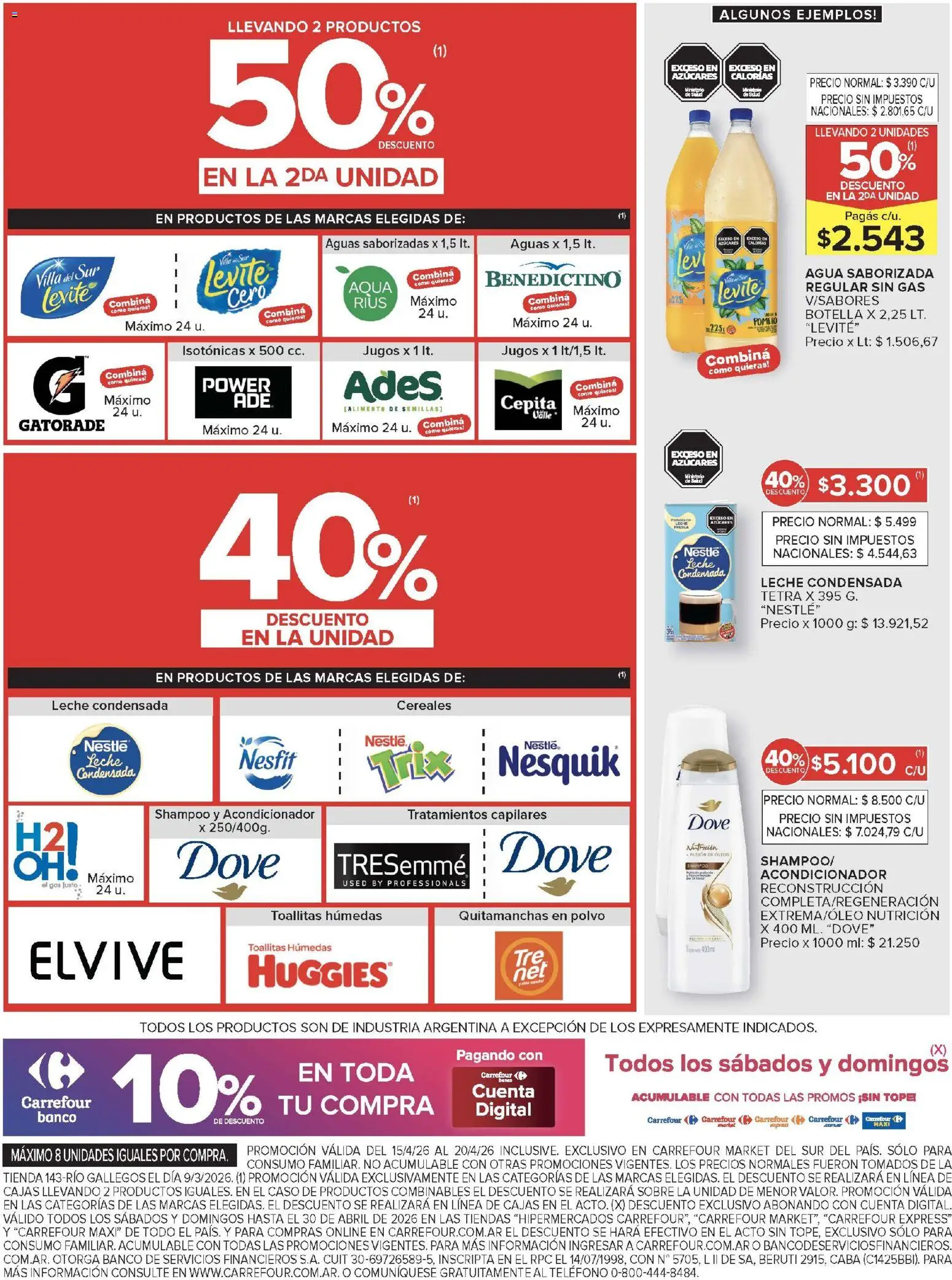 Carrefour Market catálogo │ válido desde el 15.04.2026 | Página: 6 | Productos: Banco, Acondicionador, Toallitas húmedas, Agua
