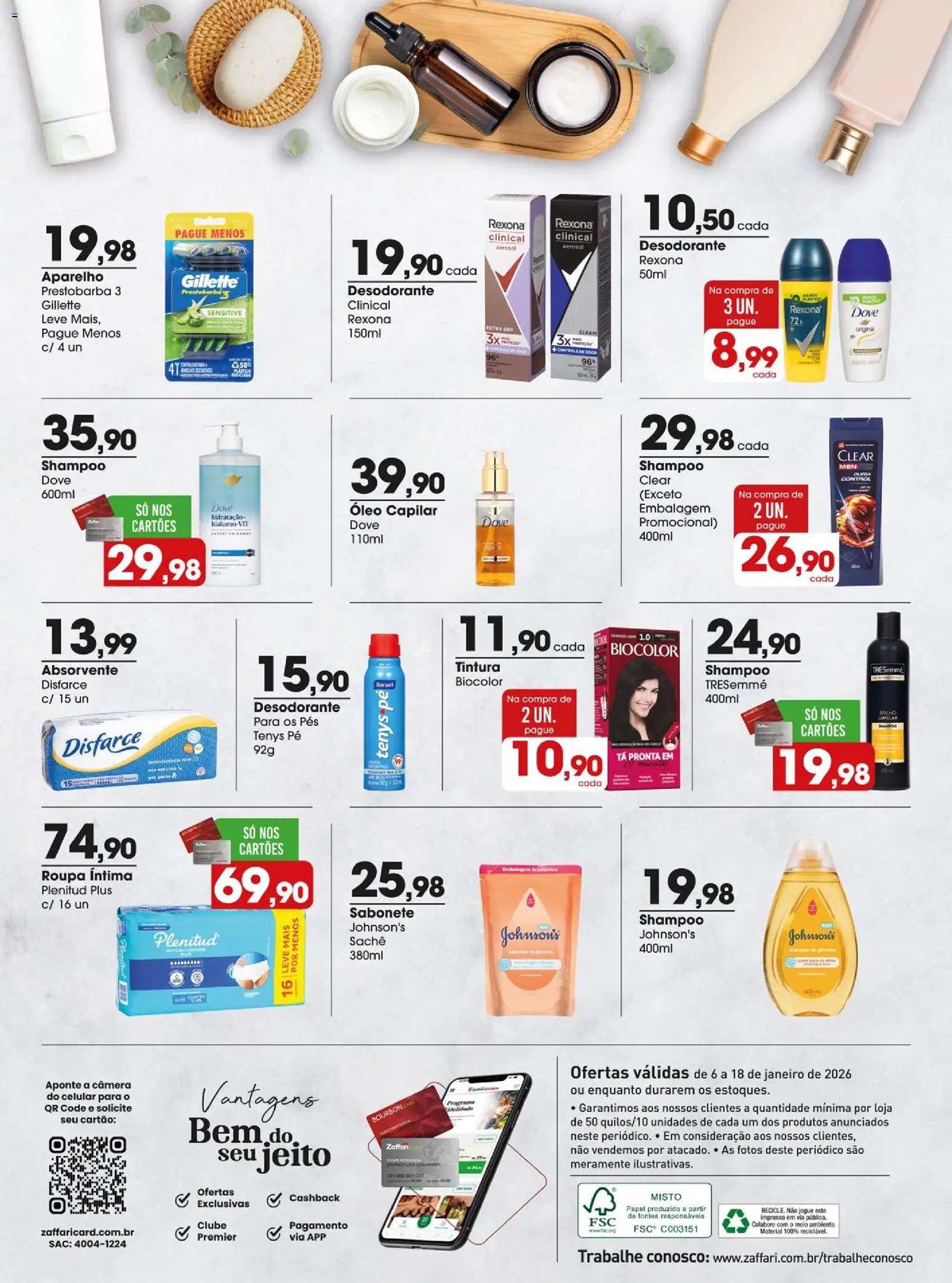 Zaffari Folheto - válido de 06.01.2026 | Página: 14 | Produtos: Shampoo, Óleo, Rexona, Dove