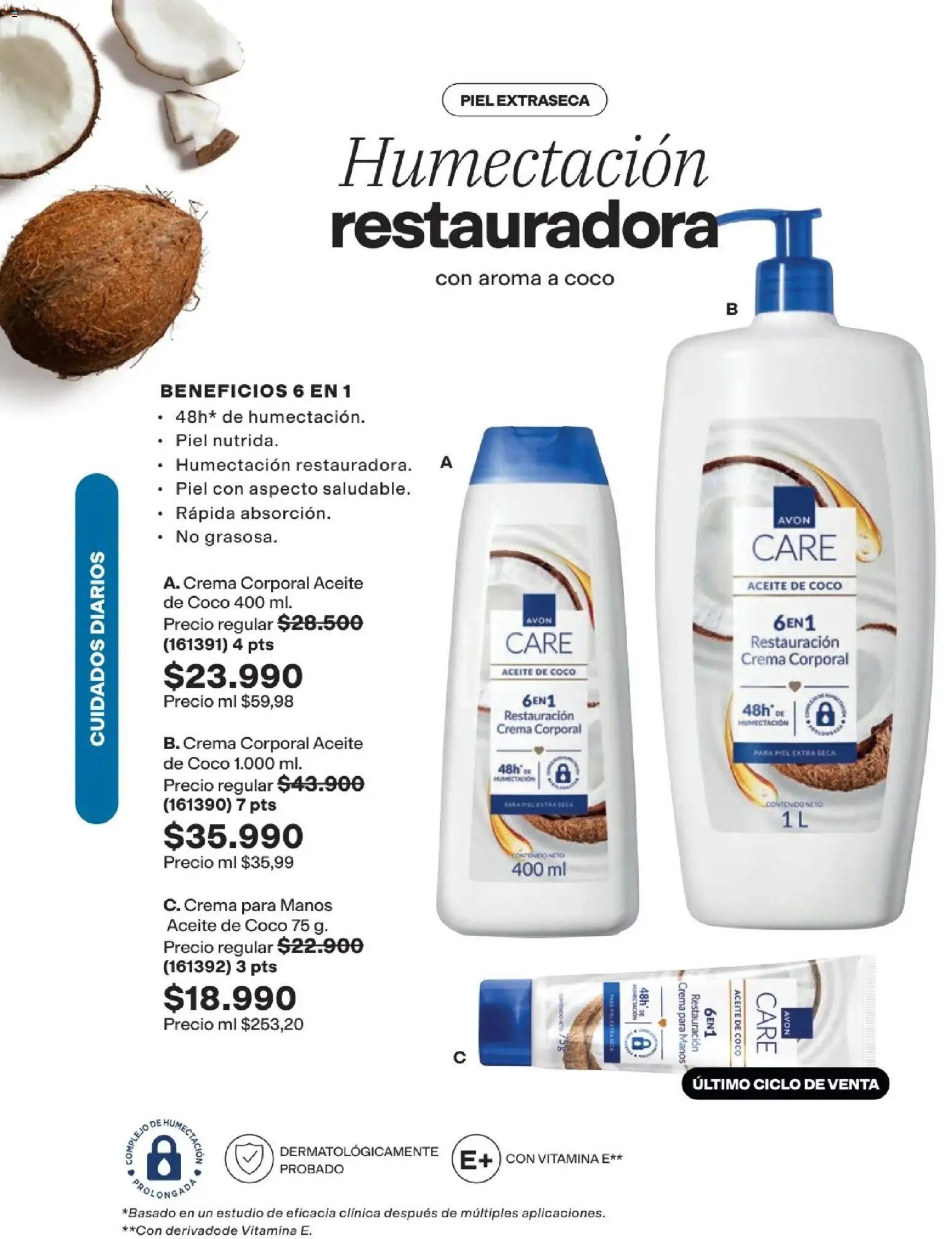 Avon revista - valida desde el 25.03.2026 | Página: 140 | Productos: Crema, Coco, Aceite