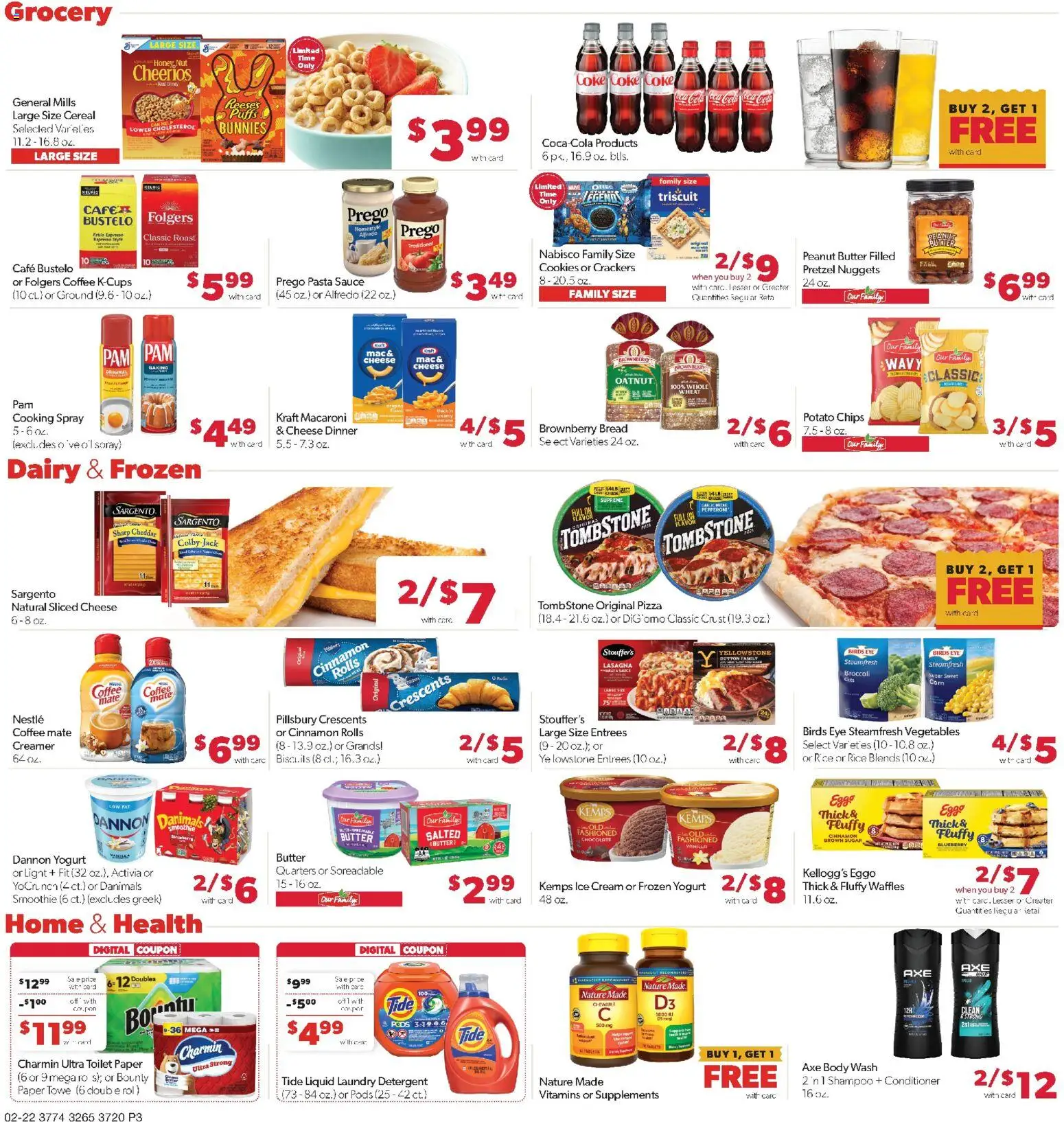 Family Fare Weekly Ad - IA - valid from 22.02.2026 | Page: 3 | Products: Rice, Detergent, Chips, Vegetables