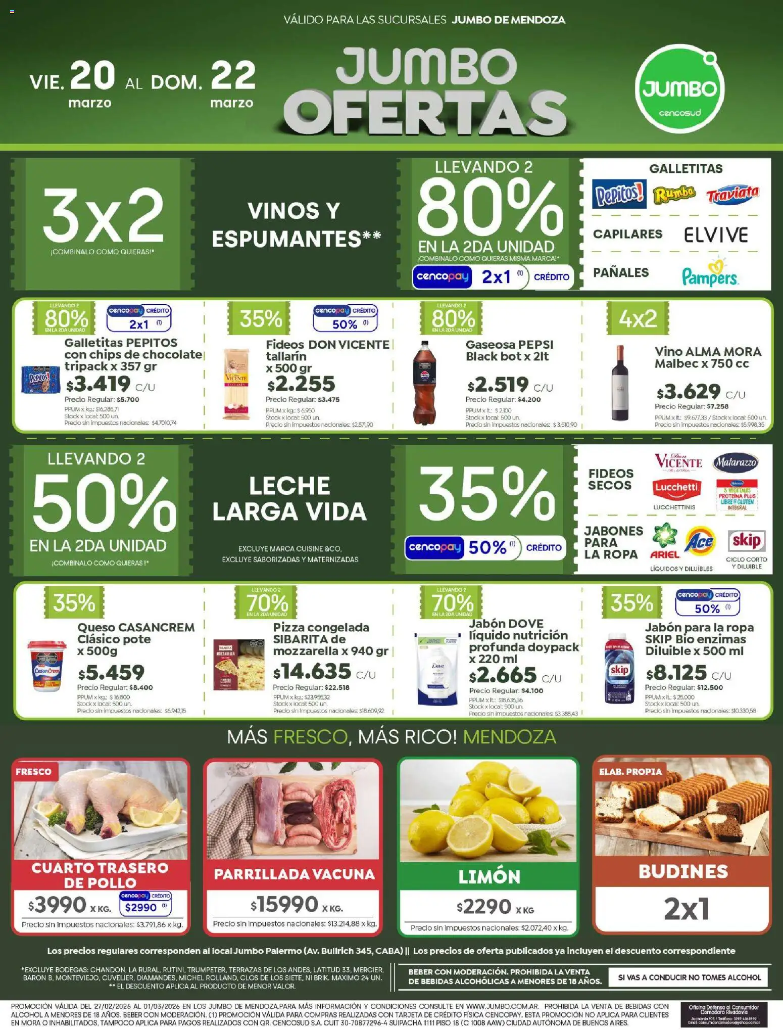 Jumbo - Ofertas | Mendoza │ válido desde el 20.03.2026 | Página: 1 | Productos: Teléfono, Pollo, Ropa, Pañales