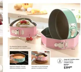 Vista previa de Juego de 3 moldes colors, Acero al carbón. (193287) 32 pts, nuevo folleto de la tienda, válido en México a partir del 02.04.2026 | Página: 65