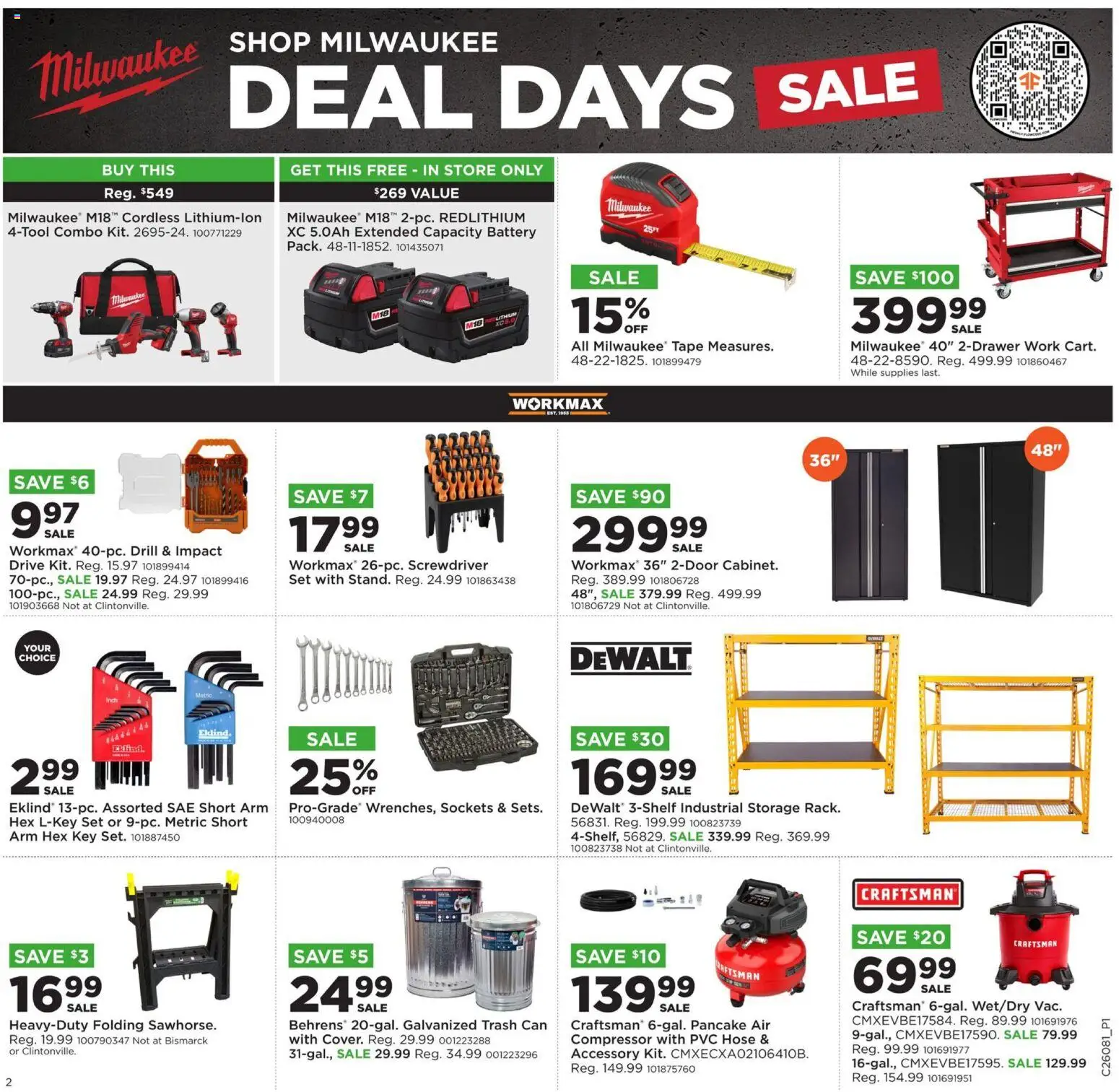Mills Fleet Farm Weekly Ad - valid from 16.02.2026 | Page: 3 | Products: Compressor, Screwdriver, Battery