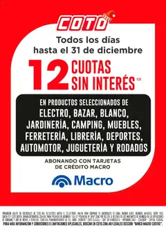 Vista previa Coto - Banco Macro válido desde el 01.12.2025