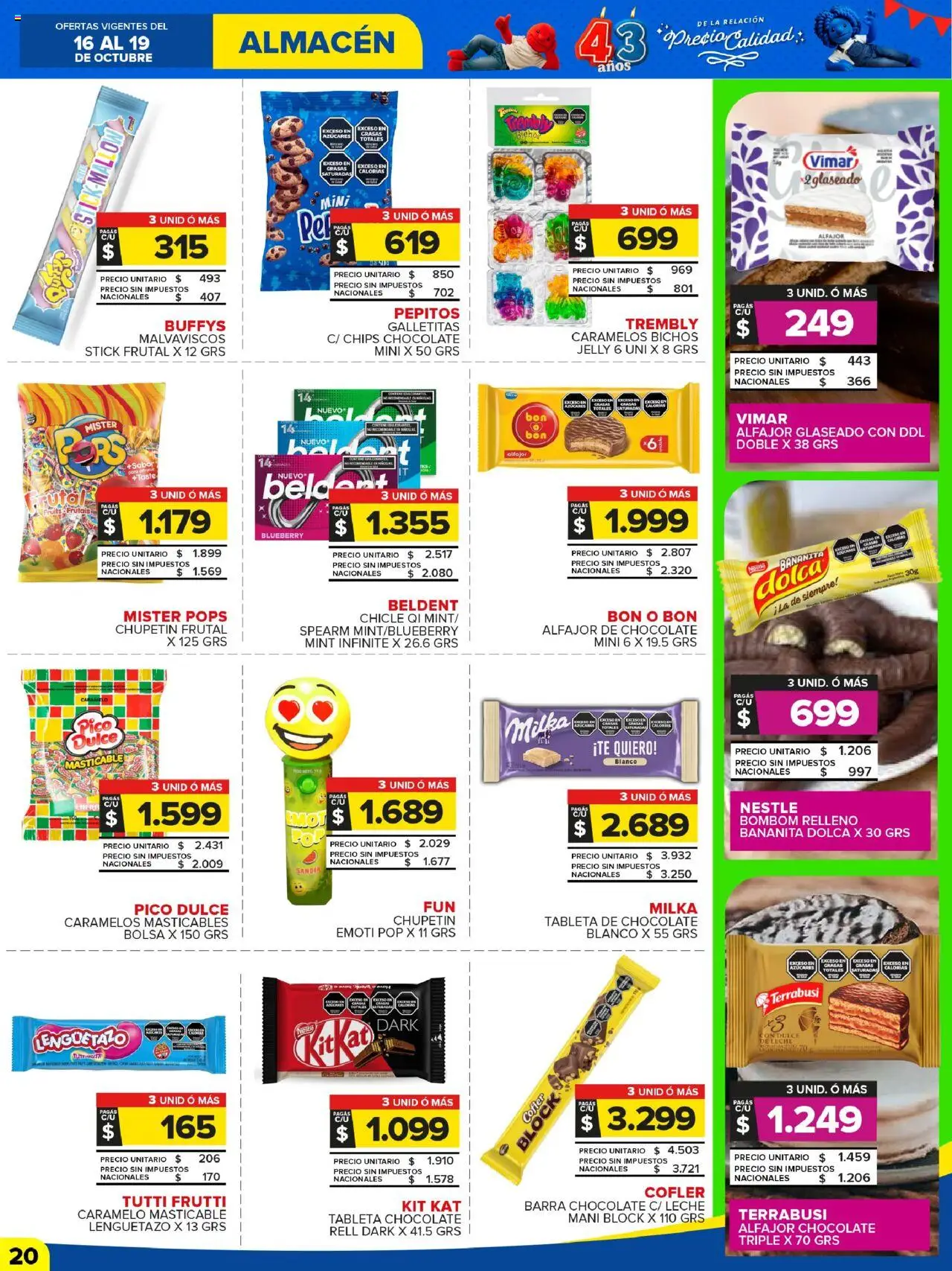 Carrefour Maxi catálogo - San Luis │ válido desde el 16.10.2025 | Página: 20 | Productos: Sandía, Dulce de leche, Chocolate, Alfajor
