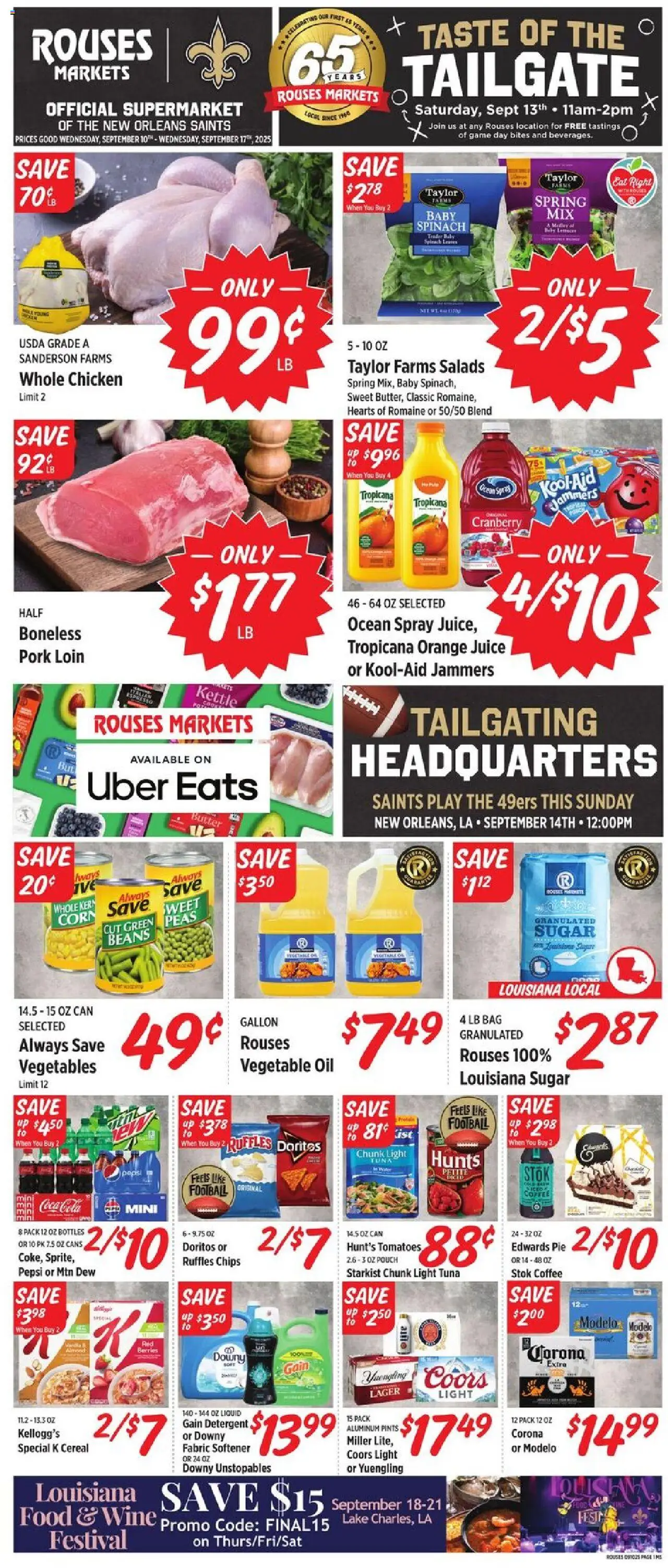 Rouses Weekly Ad - MS - valid from 10.09.2025 | Page: 2 | Products: Corn, Romaine, Coffee, Vegetables