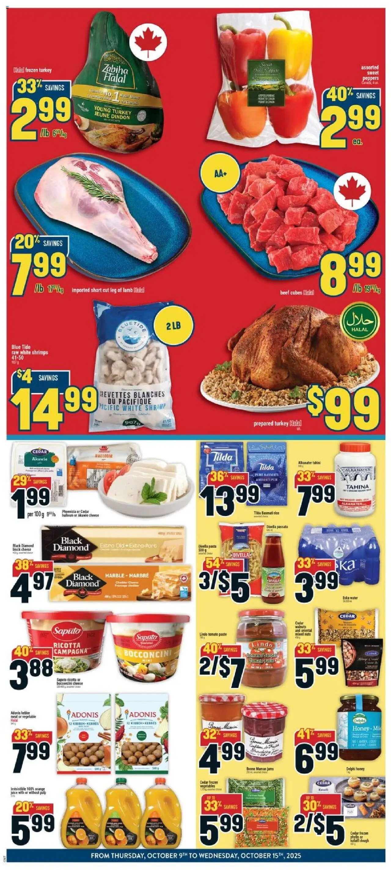 Adonis flyer valid from 09.10.2025 | Page: 2 | Products: Rice, Turkey, Cheese, Juice