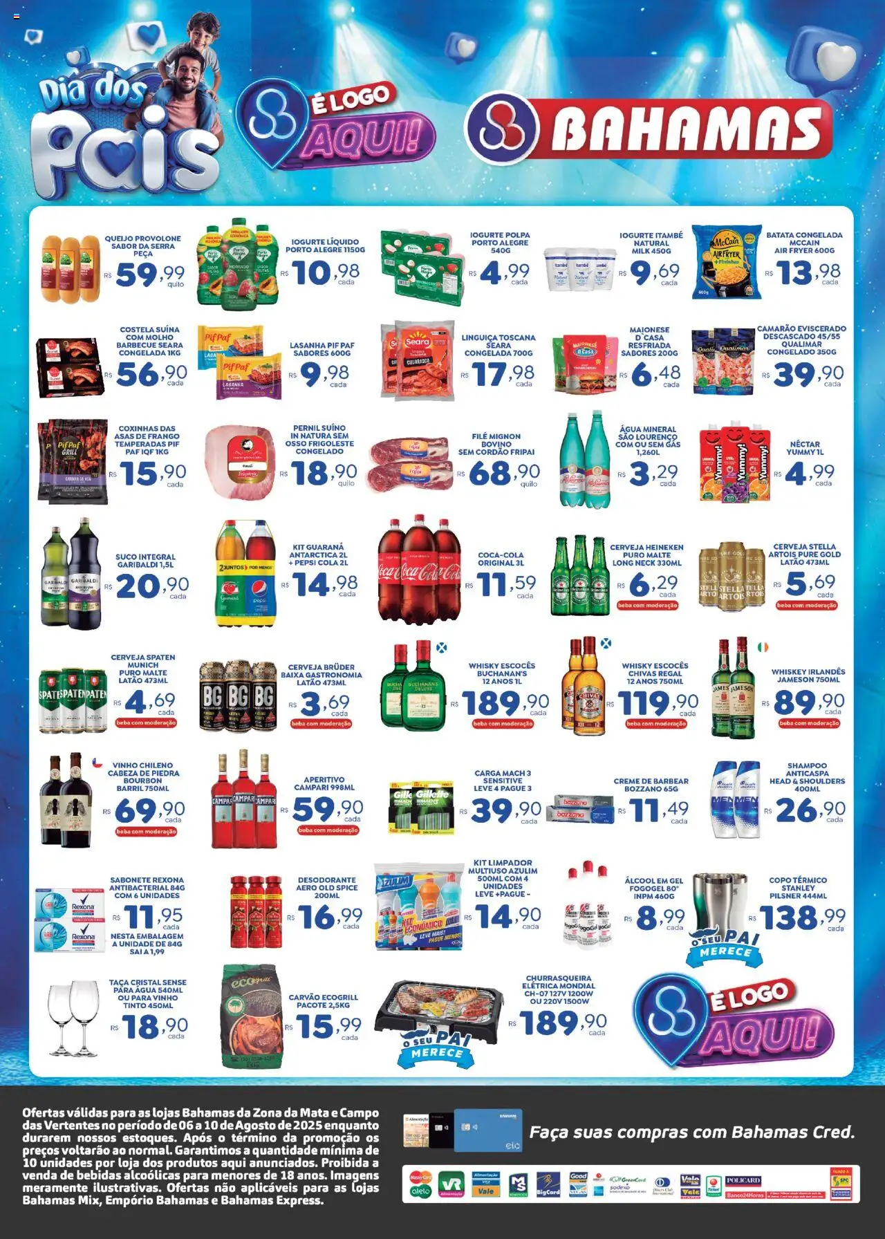 Bahamas Supermercados Folheto - válido de 06.08.2025 | Página: 2 | Produtos: Shampoo, Lasanha, Campari, Churrasqueira