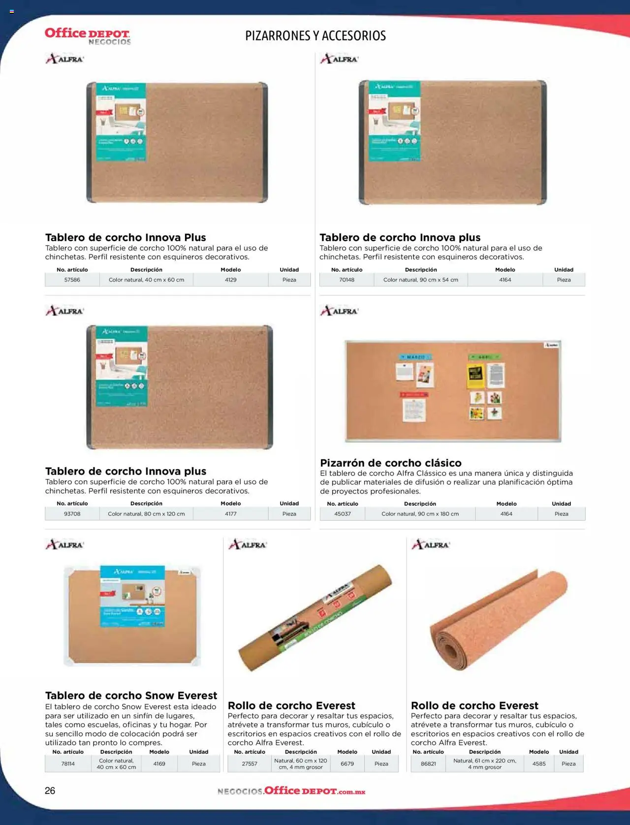 Nuevas ofertas de Office Depot válidas en toda la República Mexicana desde el 09.01.2025. ¡Encuentra las mejores ofertas en Office Depot catálogo 2025! | Página: 28 | Productos: Pizarrón, Perfil