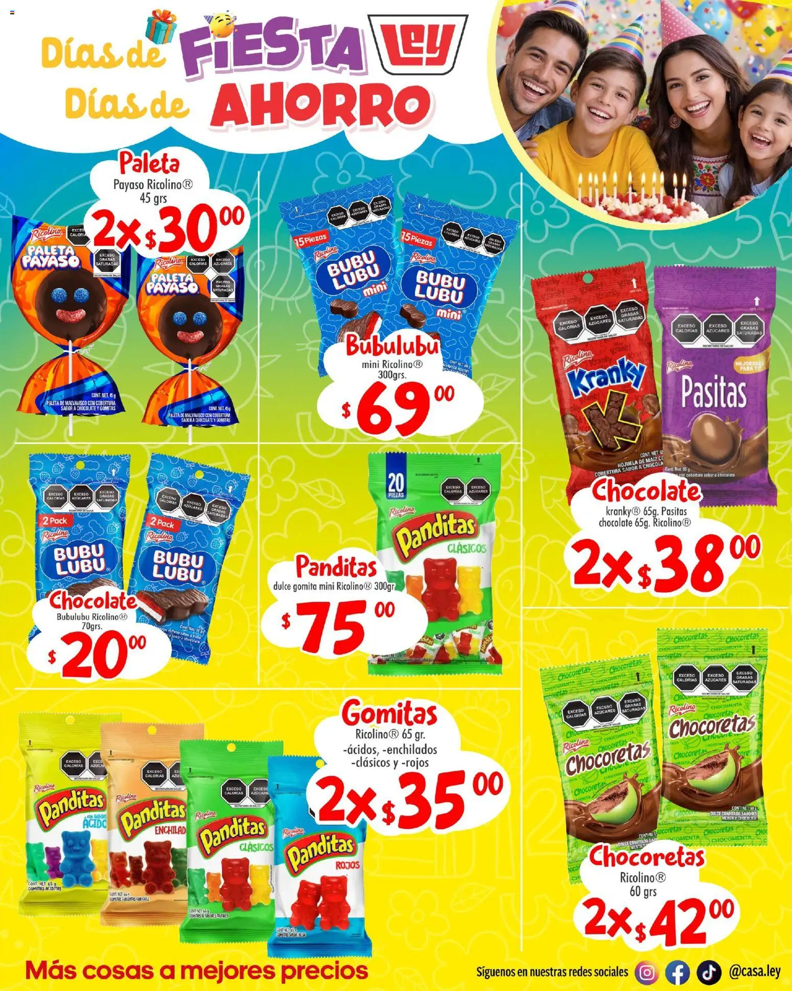 Nuevas ofertas de Casa Ley válidas en toda la República Mexicana desde el 26.04.2026. ¡Encuentra las mejores ofertas en Casa Ley folleto Interior suple Dia del Niño! | Página: 2 | Productos: Azúcar, Paleta, Chocolate, Gomitas