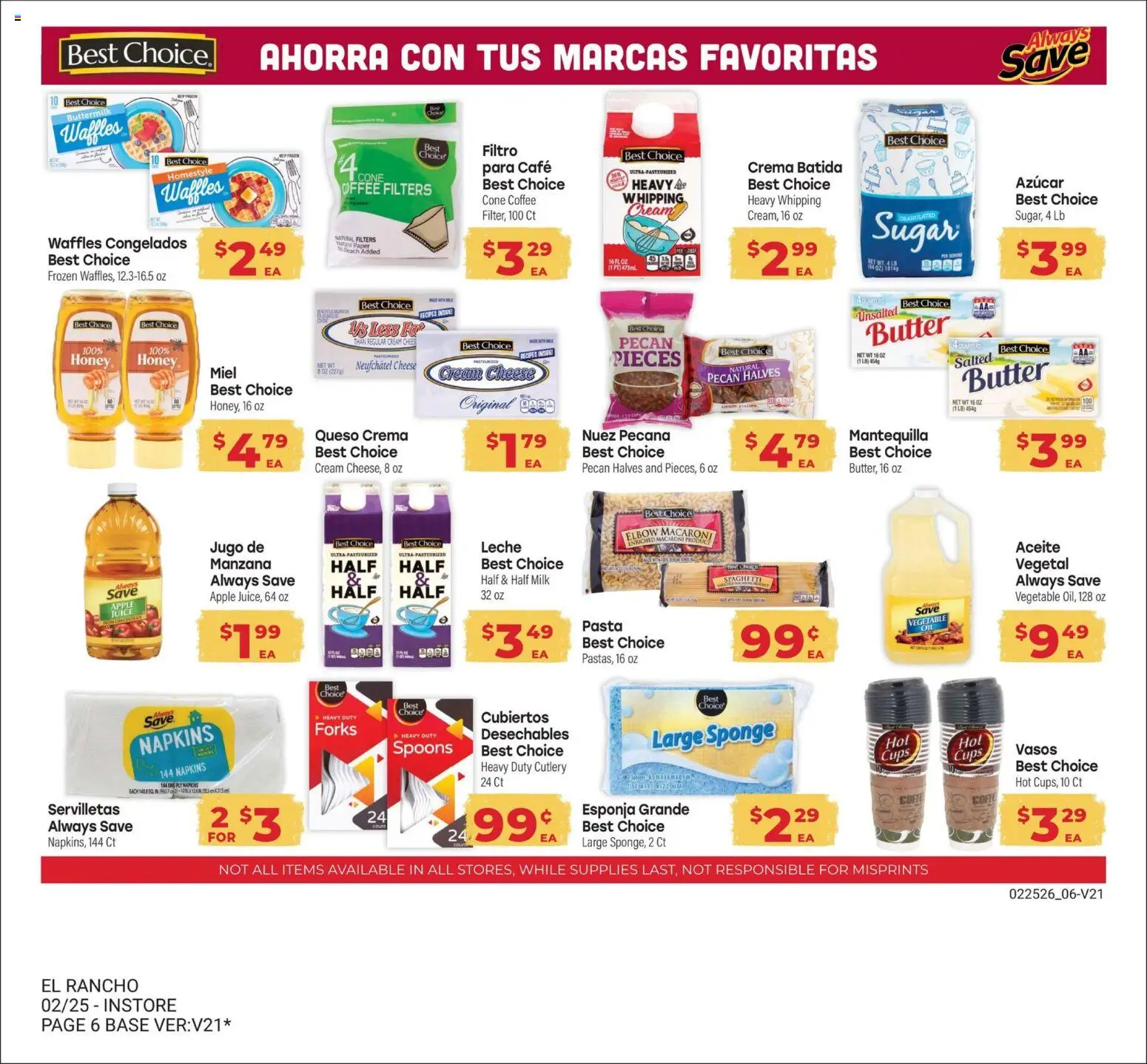 El Rancho Monthly Ad - valid from 03.03.2026 | Page: 6 | Products: Coffee, Juice, Cream, Sugar