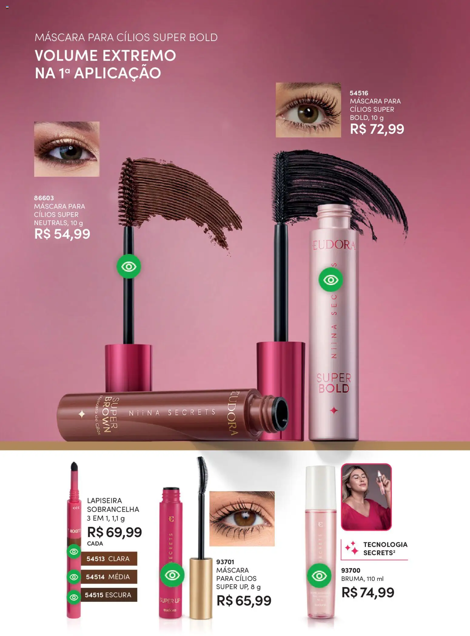 Eudora Folheto - válido de 19.02.2026 | Página: 70 | Produtos: Máscara para cílios, Lapiseira