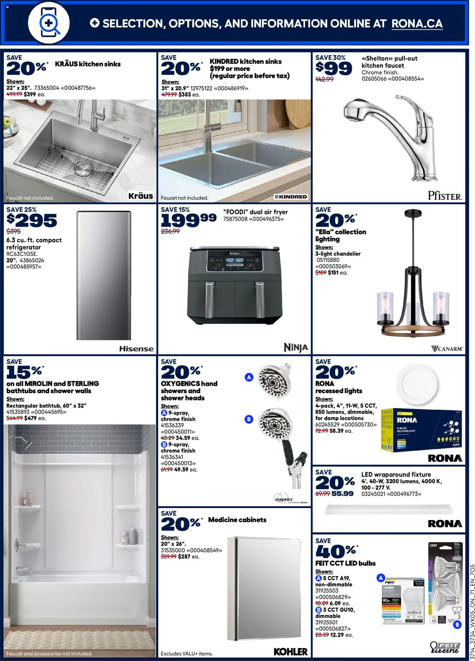 Rona flyer valid from 26.02.2026 | Page: 6 | Products: Refrigerator, Fryer, Shower