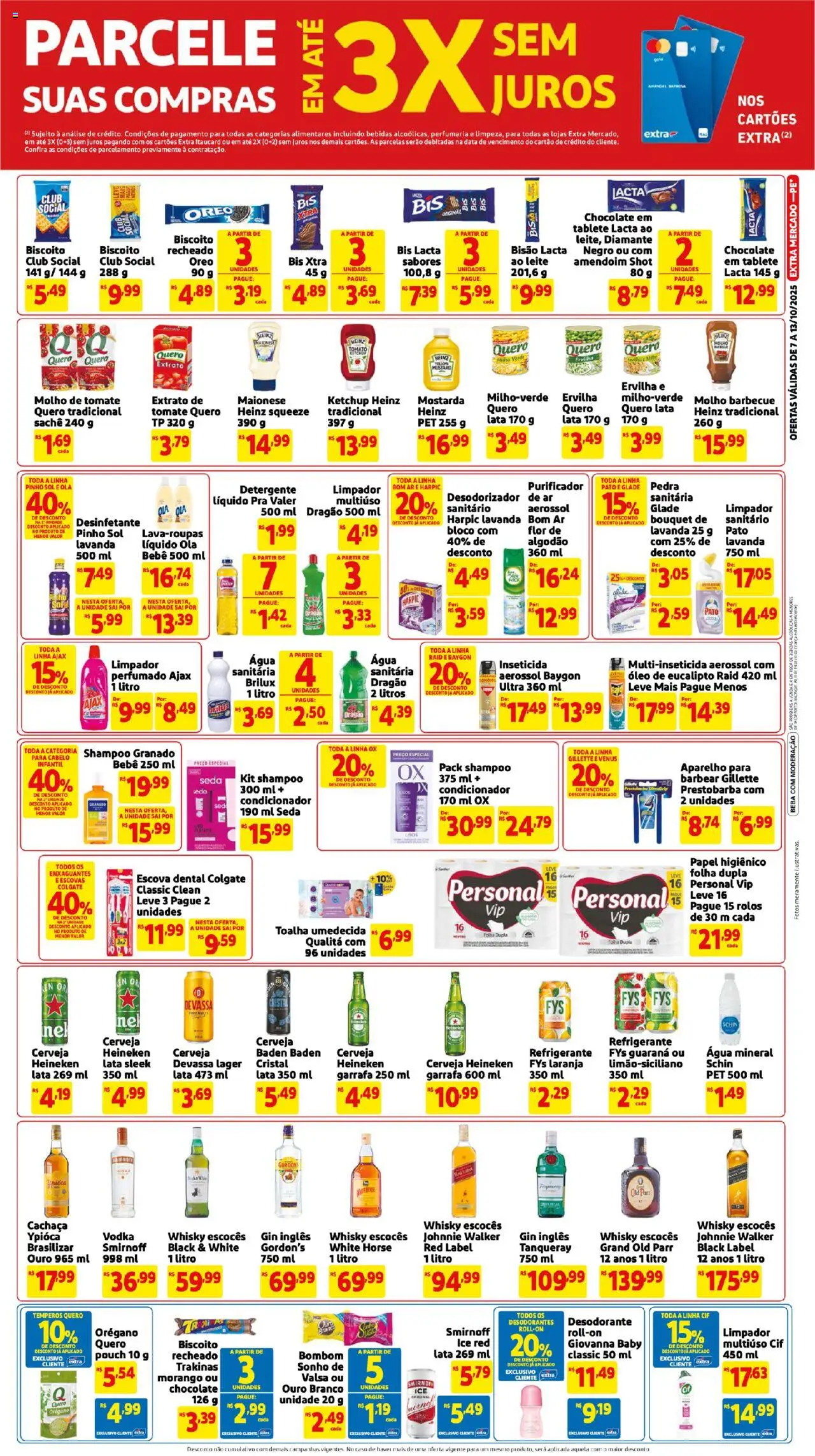 Extra Folheto - válido de 07.10.2025 | Página: 3 | Produtos: Óleo, Cerveja Heineken, Algodão, Bombom
