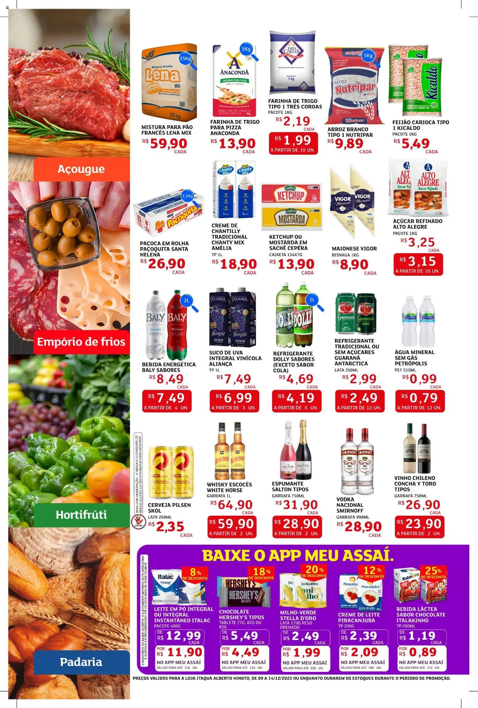 Assaí Atacadista Folheto - válido de 09.12.2025 | Página: 2 | Produtos: Maionese vigor, Farinha de trigo, Cerveja, Arroz