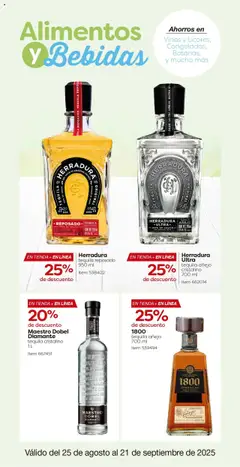 Nuevas ofertas de Costco válidas en toda la República Mexicana desde el 25.08.2025. ¡Encuentra las mejores ofertas en Herradura tequila reposado, tequila reposado 950 ml! | Página: 21