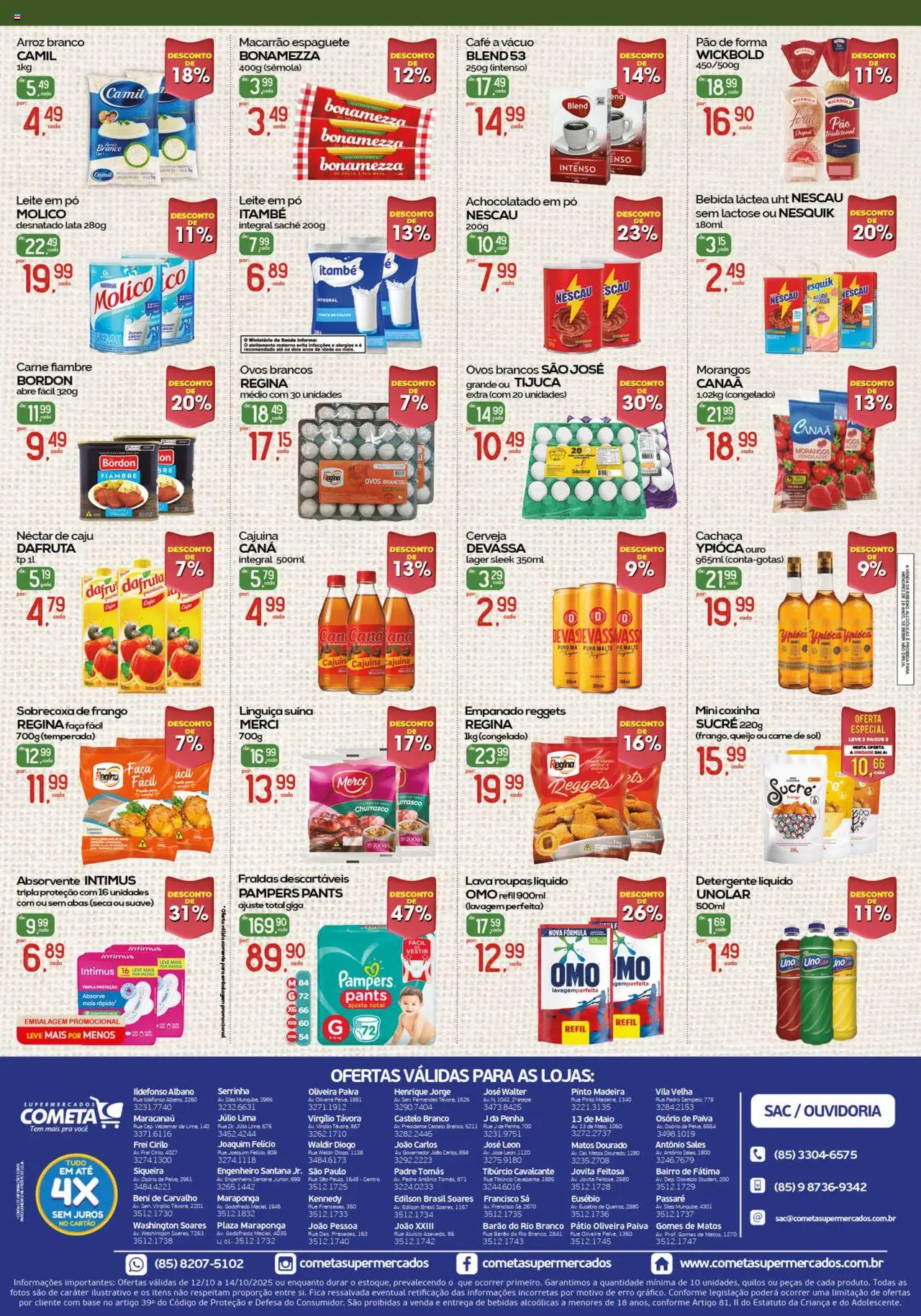 Cometa Supermercados Folheto - válido de 12.10.2025 | Página: 2 | Produtos: Caju, Maiô, Carne, Bebida
