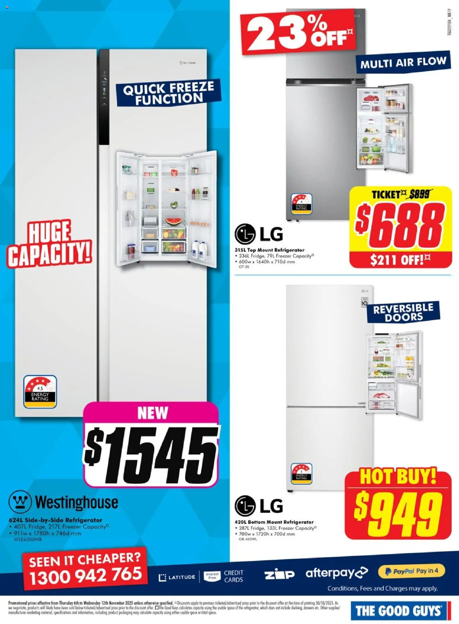 The Good Guys catalogue - valid from 05.11.2025 | Page: 3 | Products: Freezer, Refrigerator