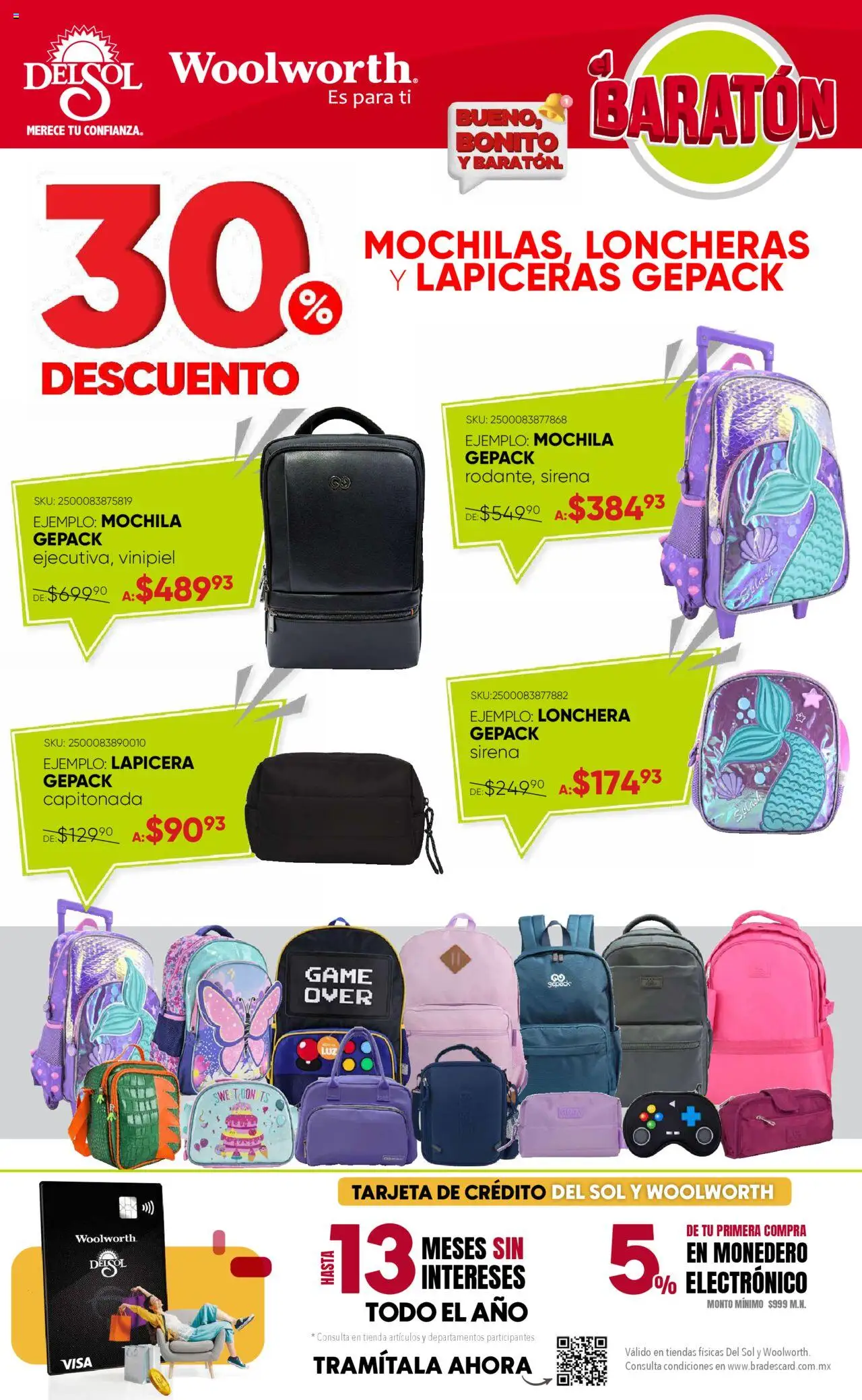 Nuevas ofertas de Del Sol y Woolworth válidas en toda la República Mexicana desde el 31.07.2025. ¡Encuentra las mejores ofertas en Del Sol y Woolworth - Catálogo Bueno, Bonito y Baratón! | Página: 7 | Productos: Monedero, Mochila