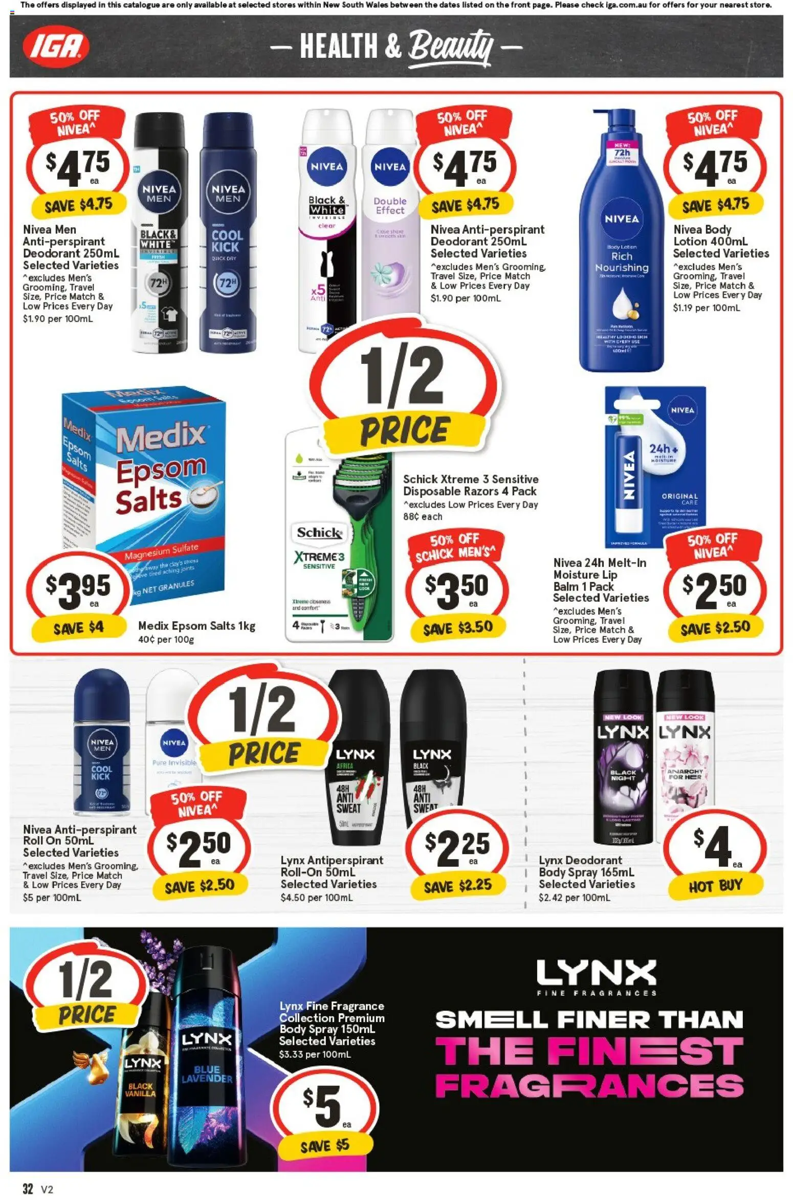 IGA catalogue - valid from 05.11.2025 | Page: 32 | Products: Lotion, Antiperspirant, Body lotion, Razors