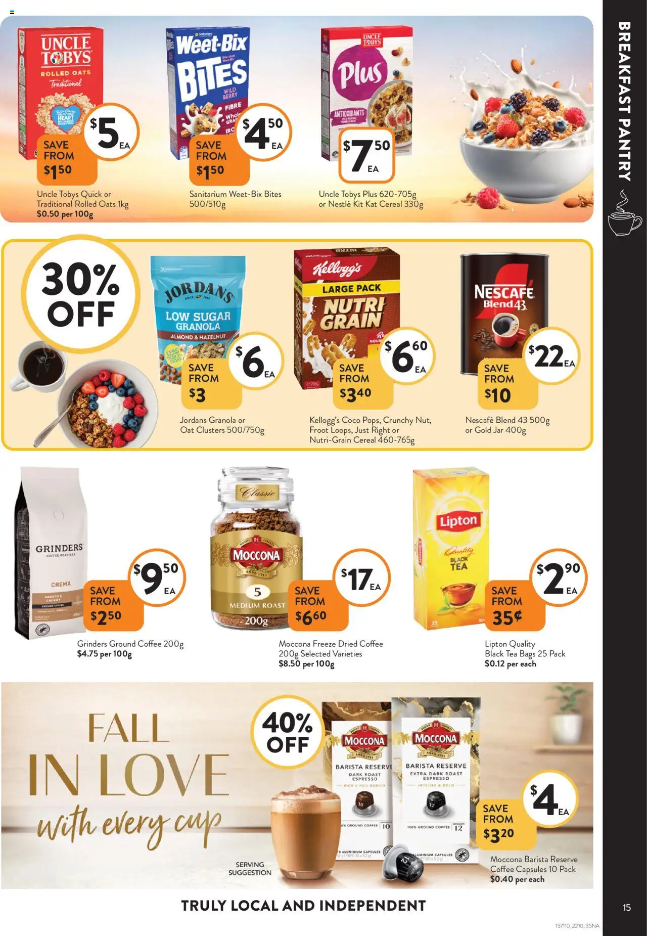 Foodworks catalogue - valid from 22.10.2025 | Page: 15 | Products: Granola, Sugar, Moccona, Nescafe