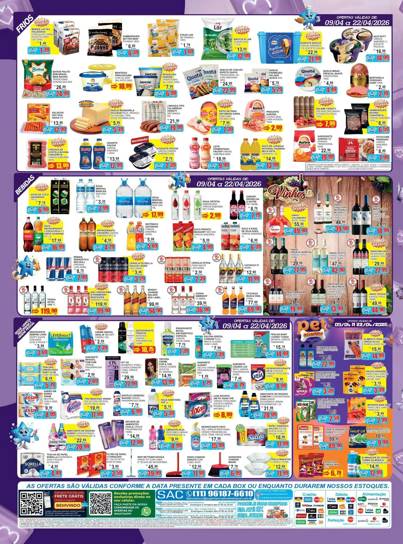 Estrela Azul Folheto - válido de 09.04.2026 | Página: 4 | Produtos: Condicionador, Sabão, Queijo parmesão, Isotônico
