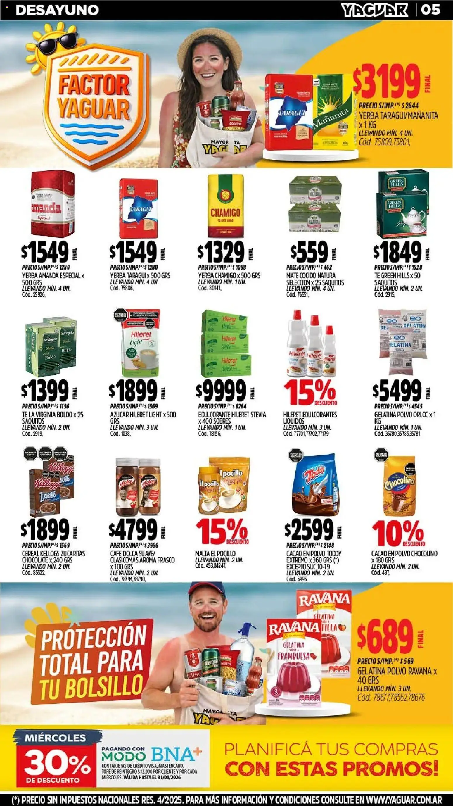 Yaguar - Oferta Semanal Chaco │ válido desde el 26.01.2026 | Página: 5 | Productos: Mate, Polvo, Edulcorante, Cacao