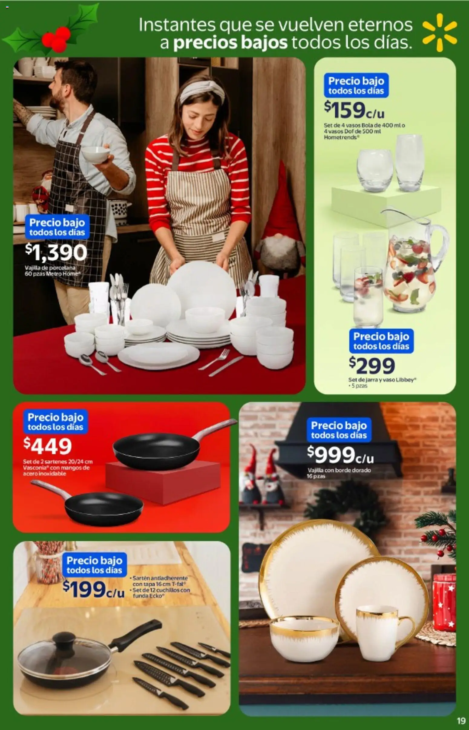 Nuevas ofertas de Walmart válidas en toda la República Mexicana desde el 03.12.2025. ¡Encuentra las mejores ofertas en Walmart catálogo La cena más esperada a precios bajos! | Página: 19 | Productos: Funda, Vasos, Sartén, Jarra